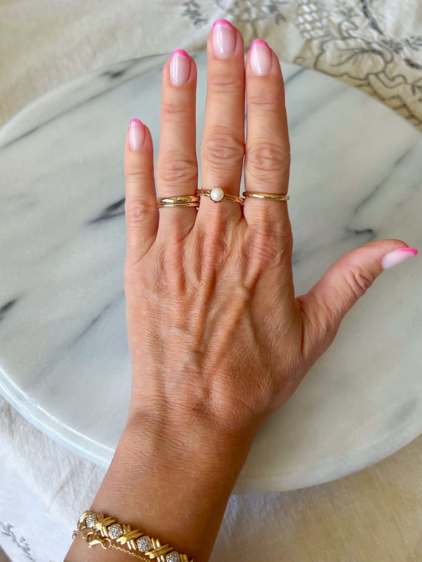 Vintage Natural Pearl 14k Yellow Gold Ring