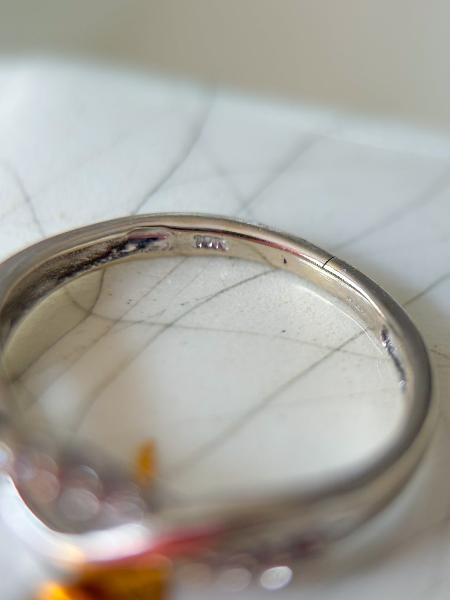 Vintage Natural Diamond 10k White Gold Ring