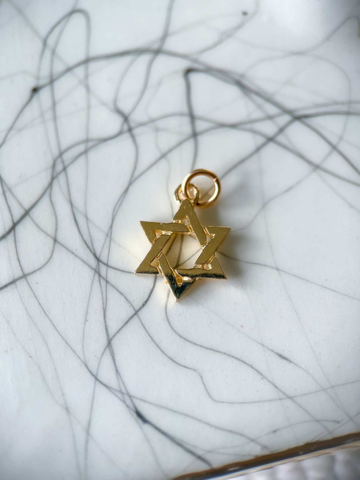 Vintage 14k Yellow Gold Judaica Star of David Charms - Two Sizes