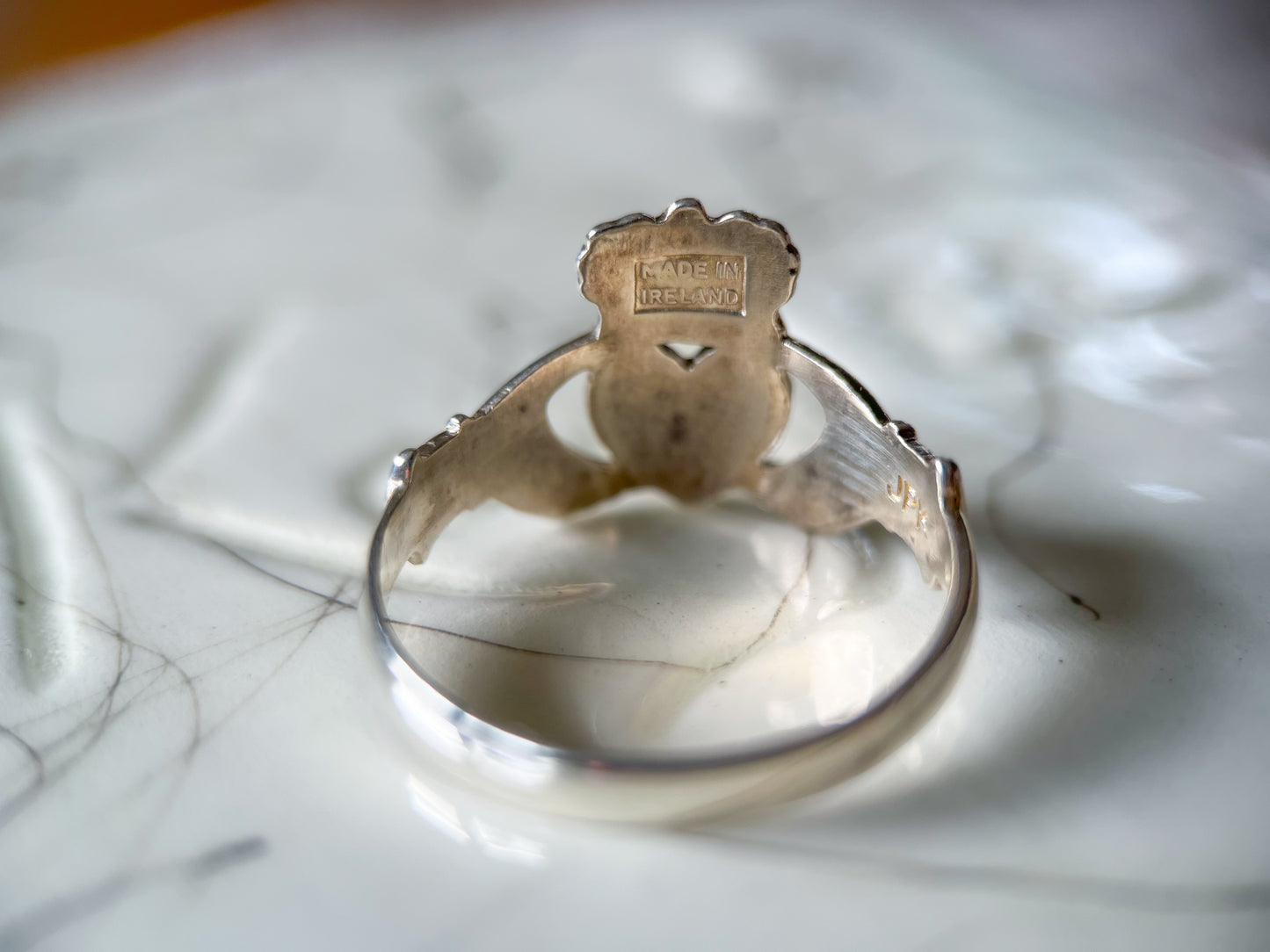 Vintage Sterling Silver Claddagh Irish Heart Ring, circa 1990s