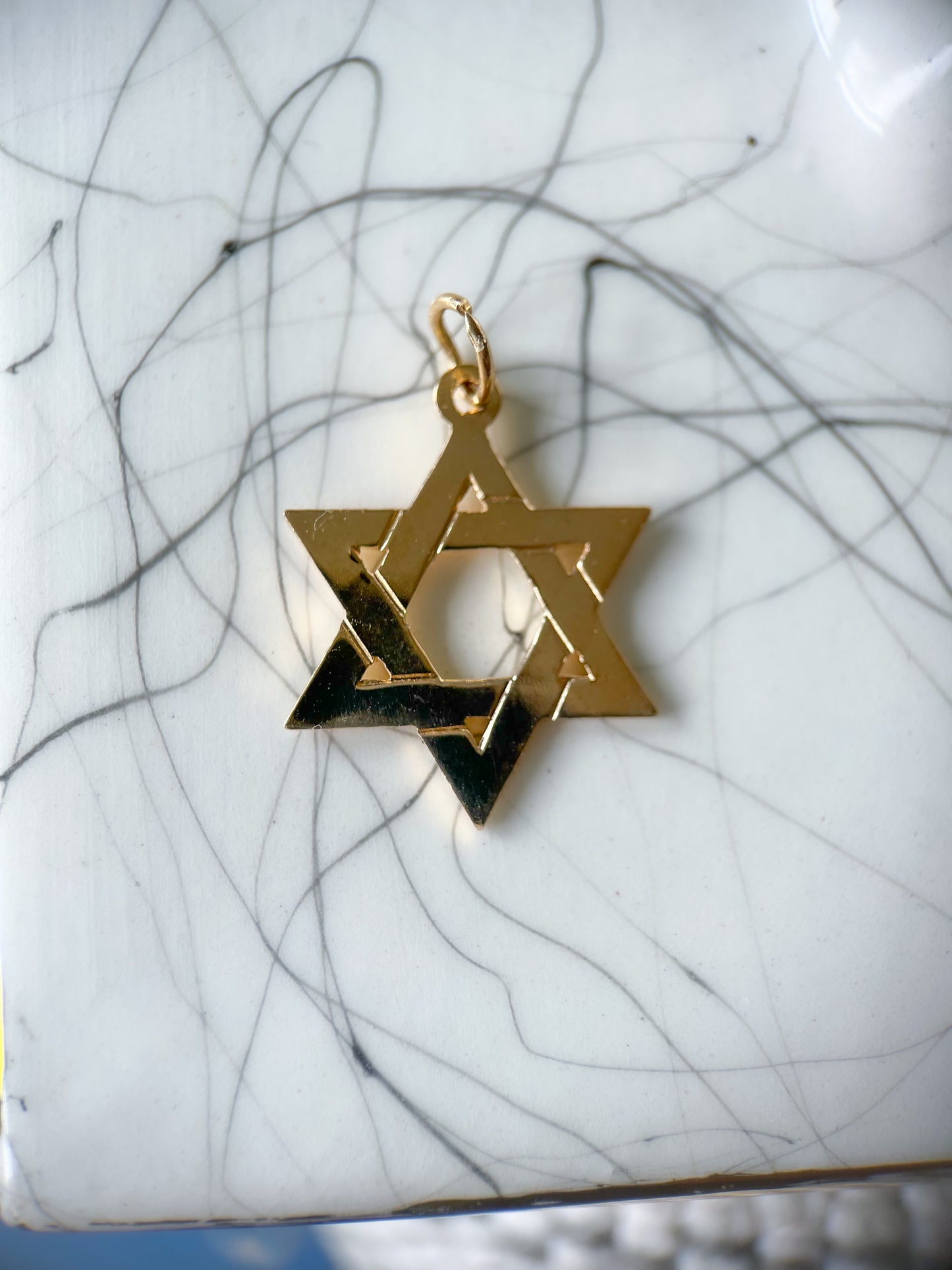 Vintage 14k Yellow Gold Judaica Star of David Charms - Two Sizes