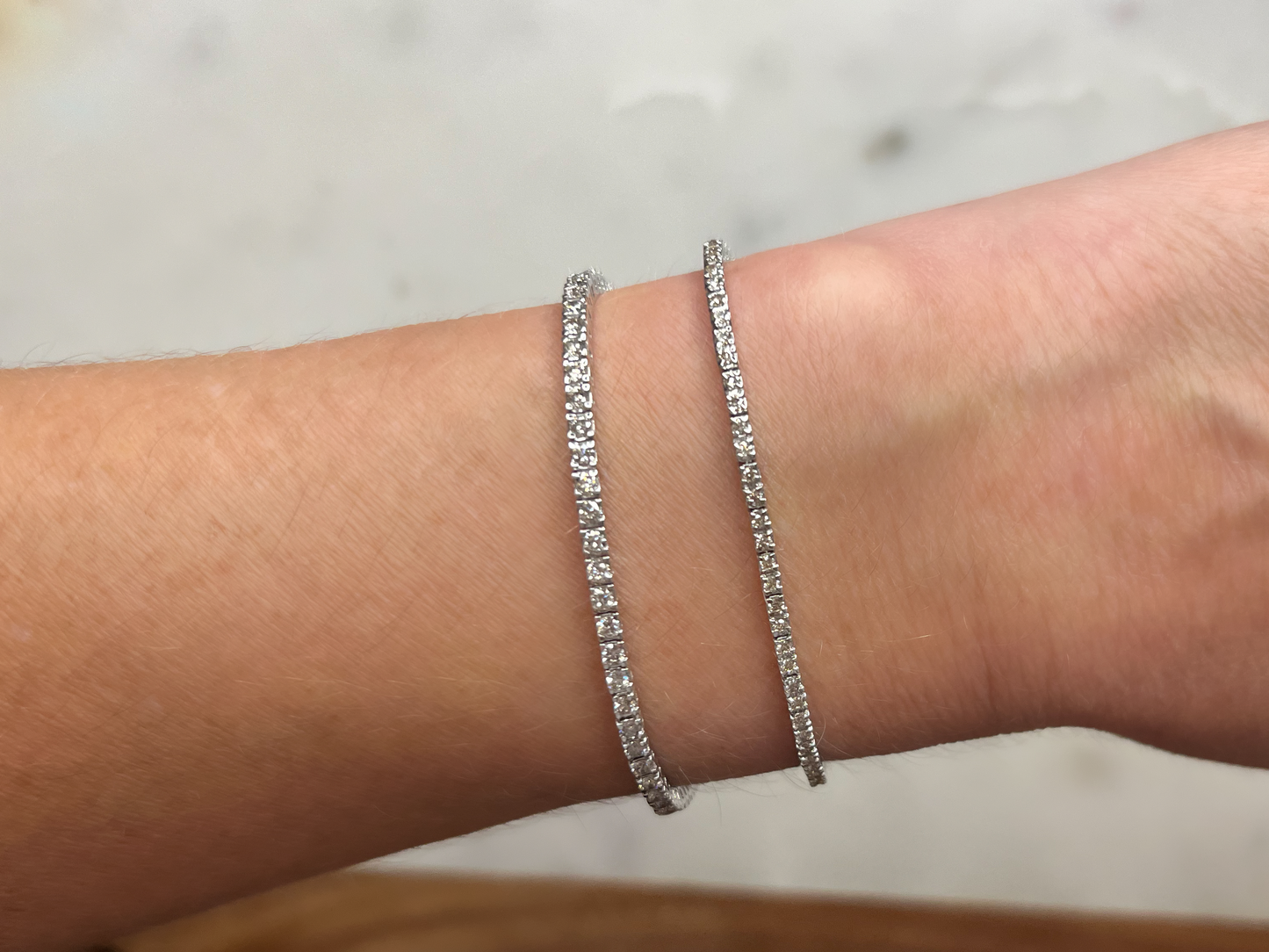 Natural Diamond Tennis Bracelet - 7 Inches - 14k White Gold 1 cttw, 2 cttw