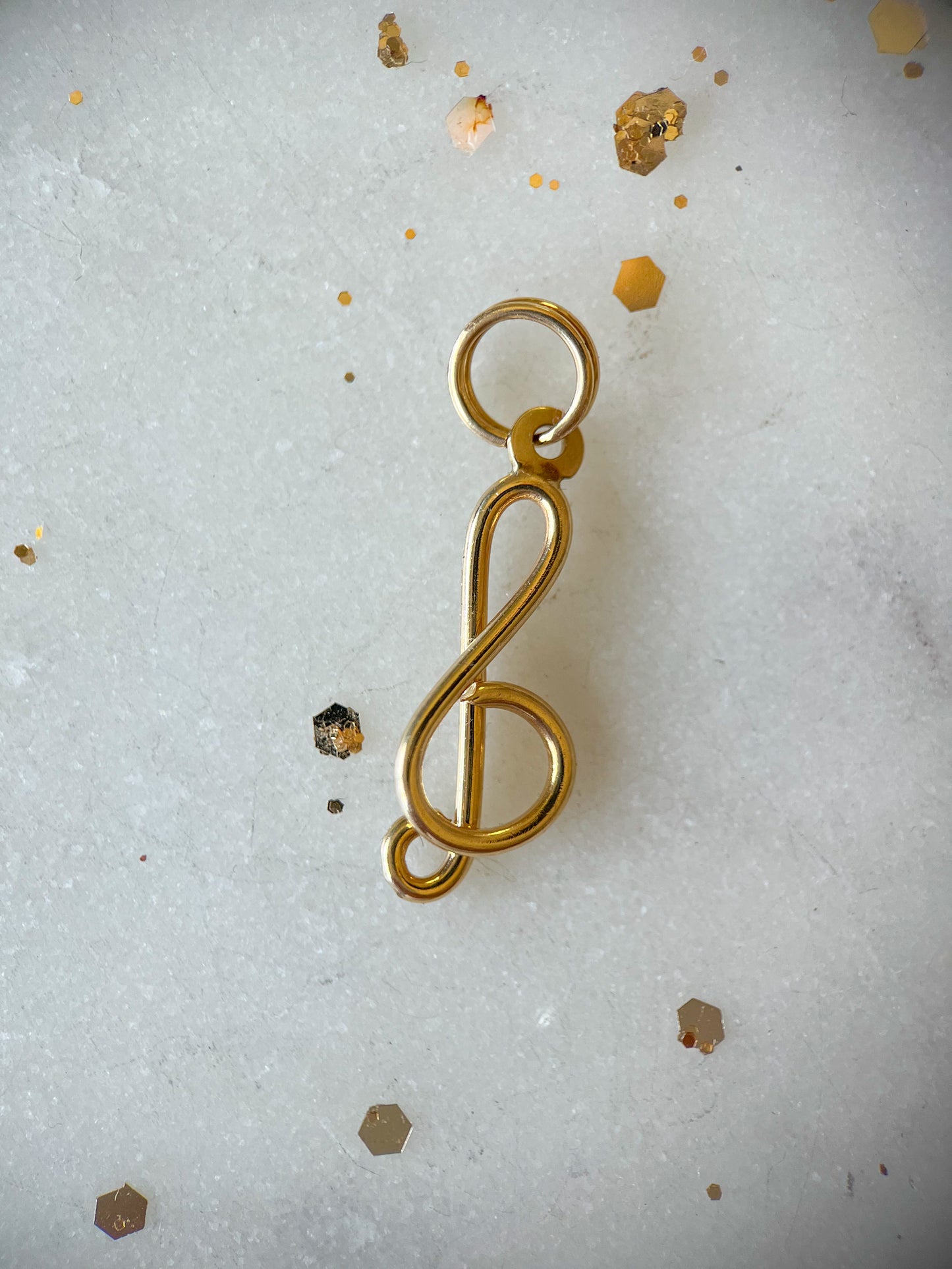 Vintage Musical Note 14k Yellow Gold Charm