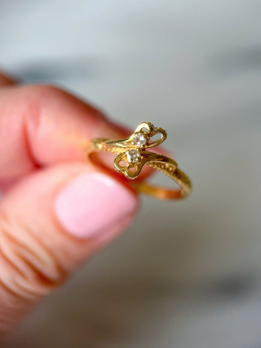 Vintage Natural Diamond 14k Yellow Gold Ring
