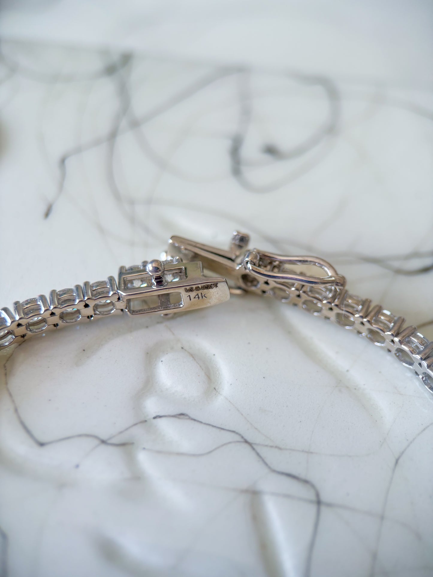 Lab Grown Round Diamond 14k White Gold 5 Carat Tennis Bracelet