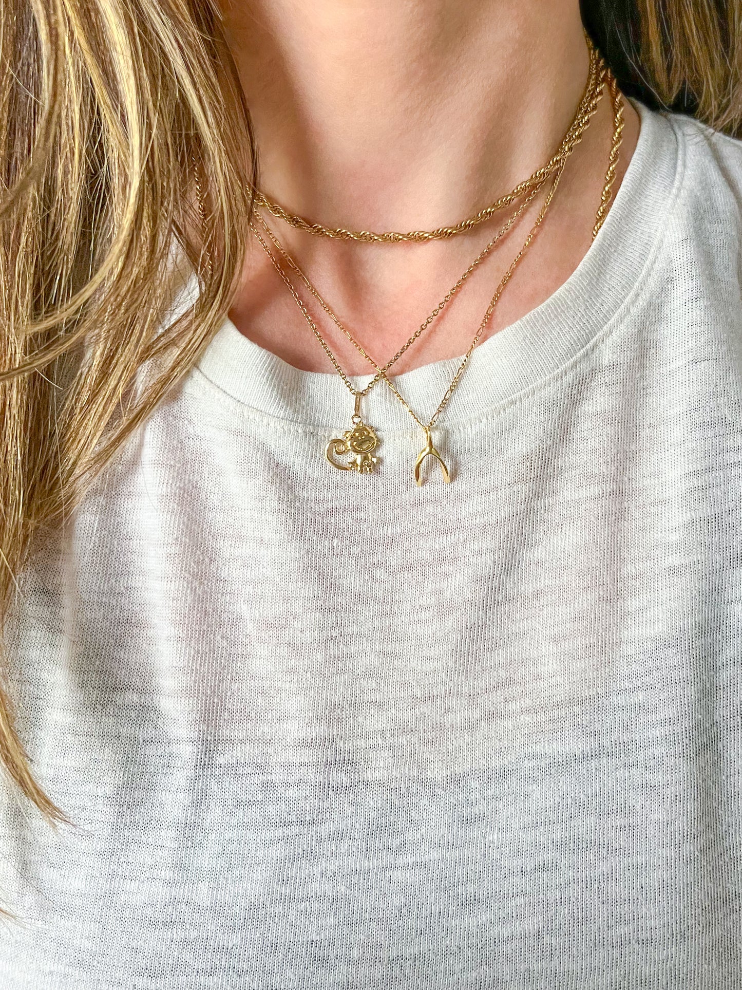 Vintage Monkey 14k Yellow Gold Charm