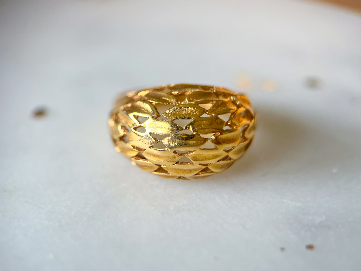 Vintage Dome 18k Yellow Gold Ring