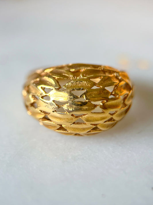 Vintage Dome 18k Yellow Gold Ring