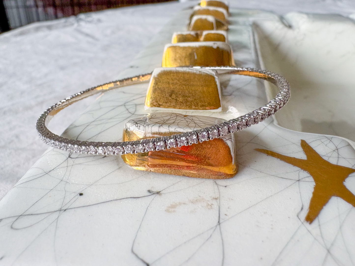 Natural Diamond Flex 7 Inch Tennis Bangle