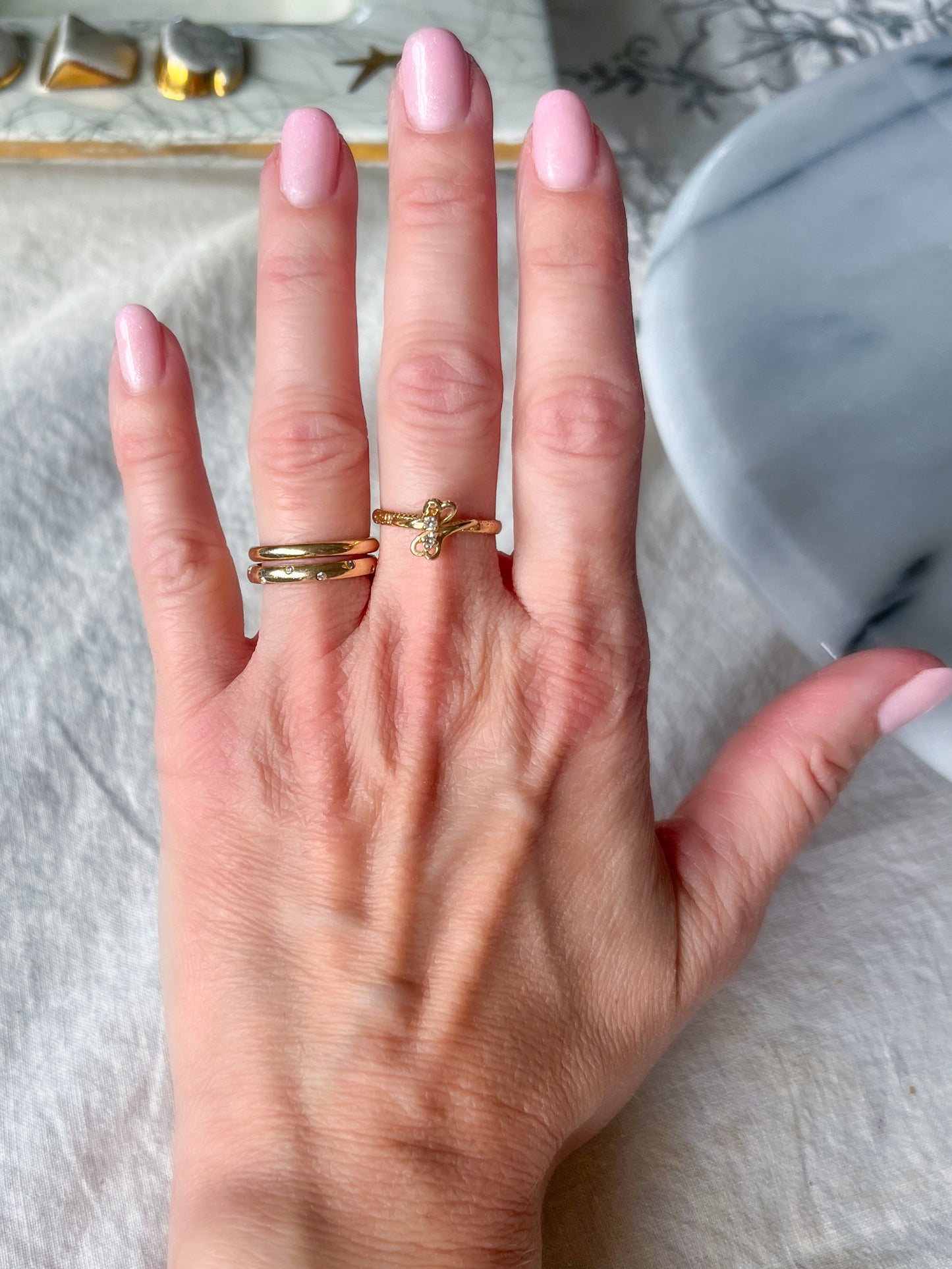Vintage Natural Diamond 14k Yellow Gold Ring