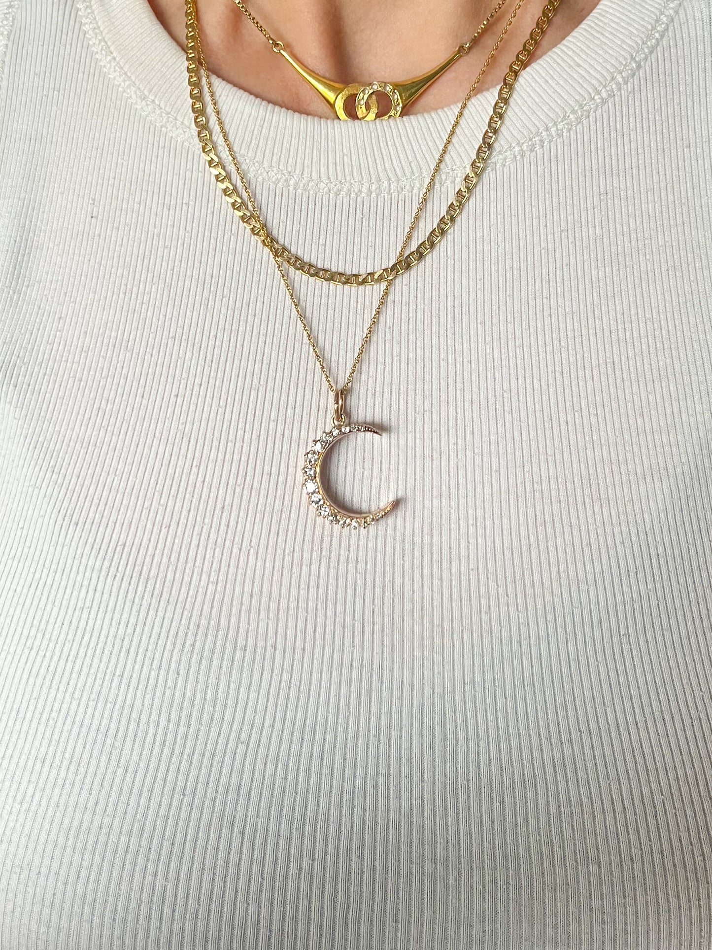Vintage Flat Mariner 14k Yellow Gold Chain 17 Inch Necklace