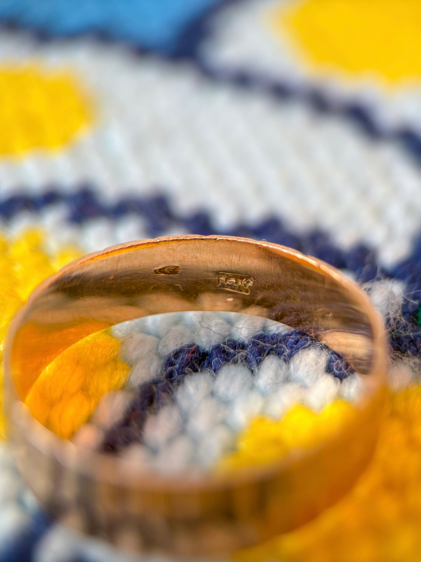 Vintage Men's Etched 14k Yellow Gold Band Ring