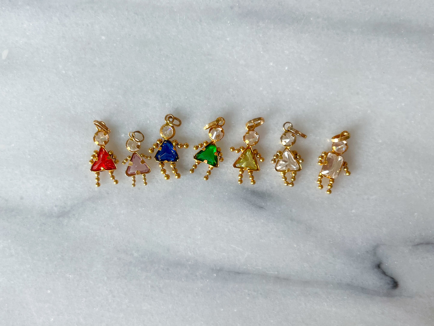 Vintage Light Purple Girl Birthstone 14k Yellow Gold Charm