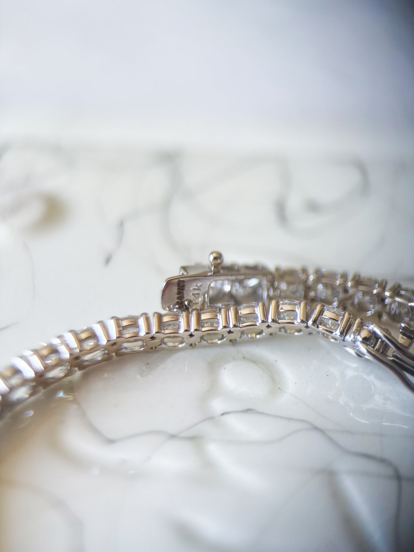 Lab Grown Round Diamond 14k White Gold 8 Carat Tennis Bracelet