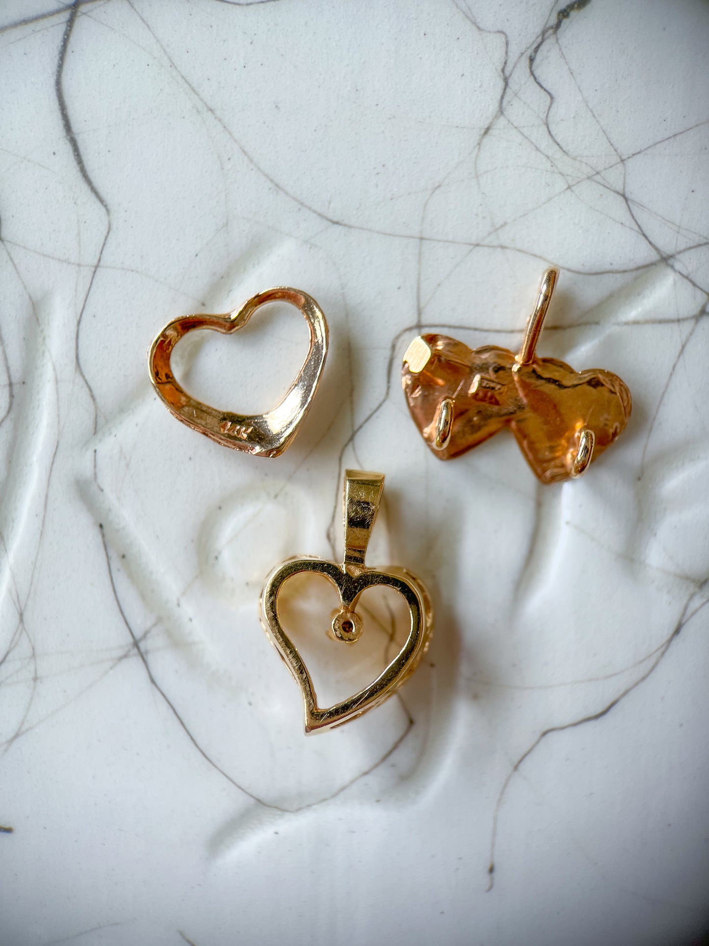 Vintage Open Heart 14k Yellow Gold Charm