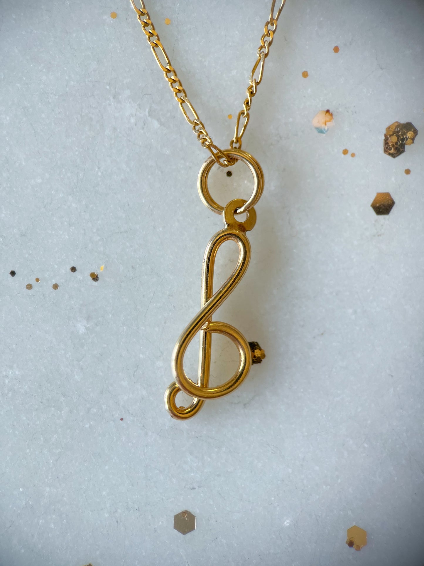 Vintage Musical Note 14k Yellow Gold Charm
