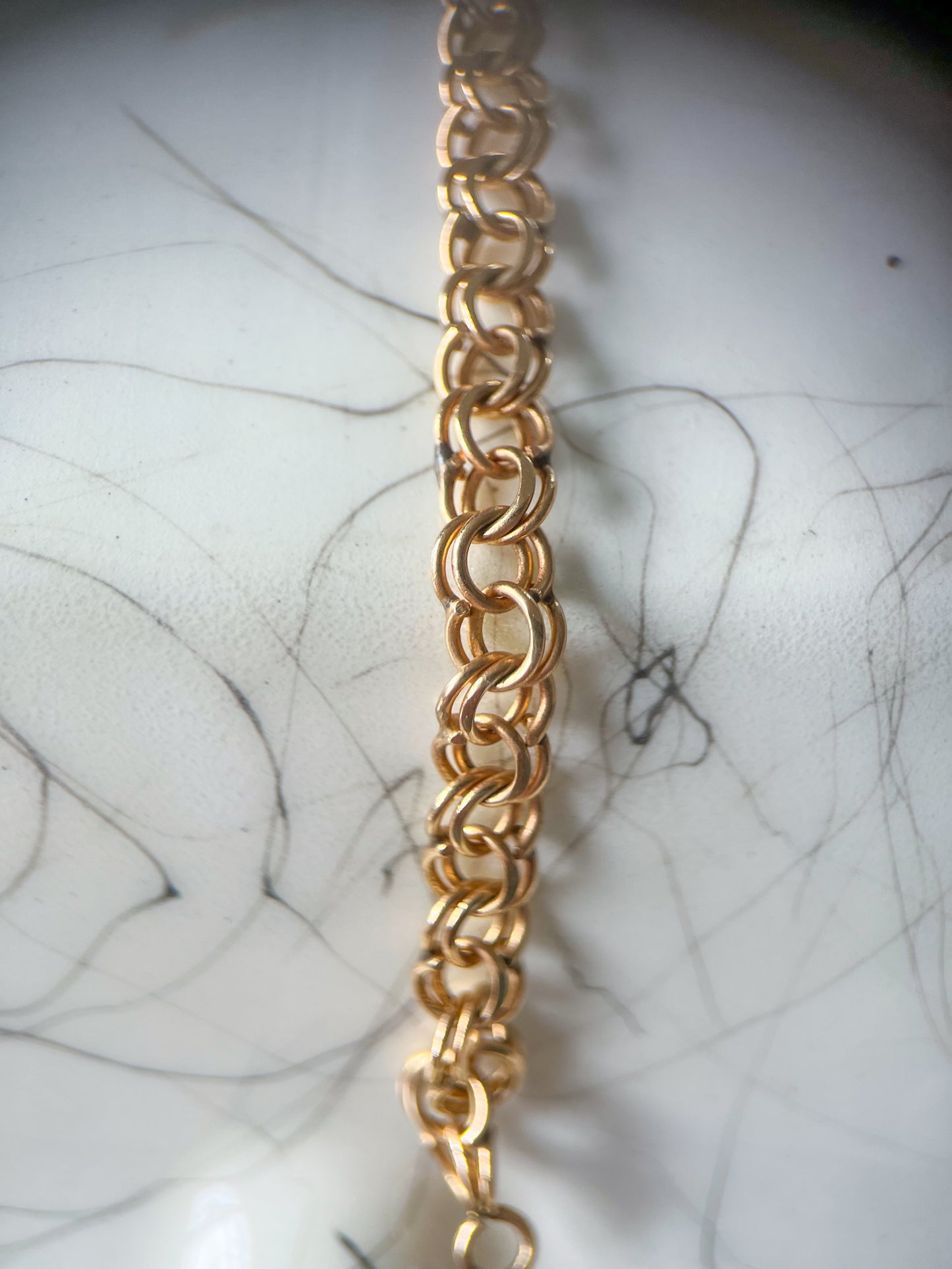 Vintage Open Rope Chain 14k Yellow Gold 7 Inch Bracelet