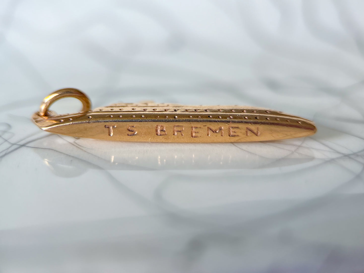 Vintage Ship 10k Yellow Gold Charm
