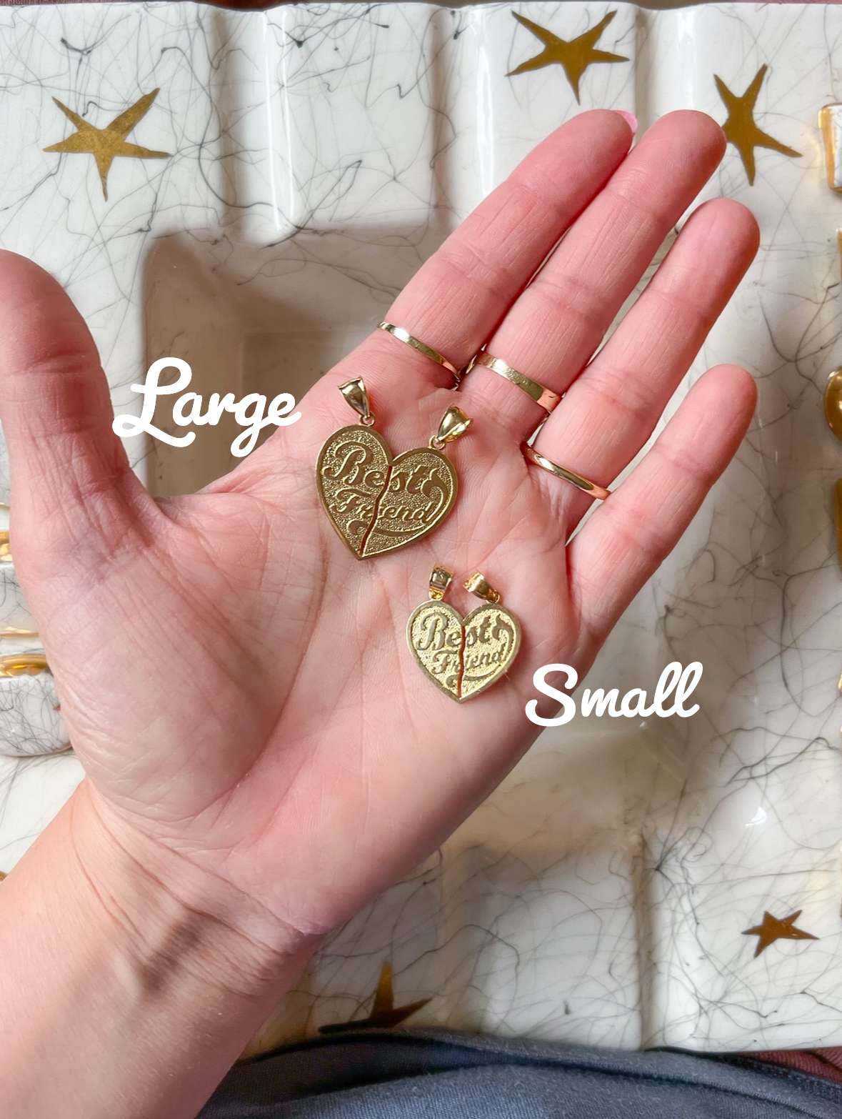 Best Friend Charms in 10k Yellow Gold - Two sizes