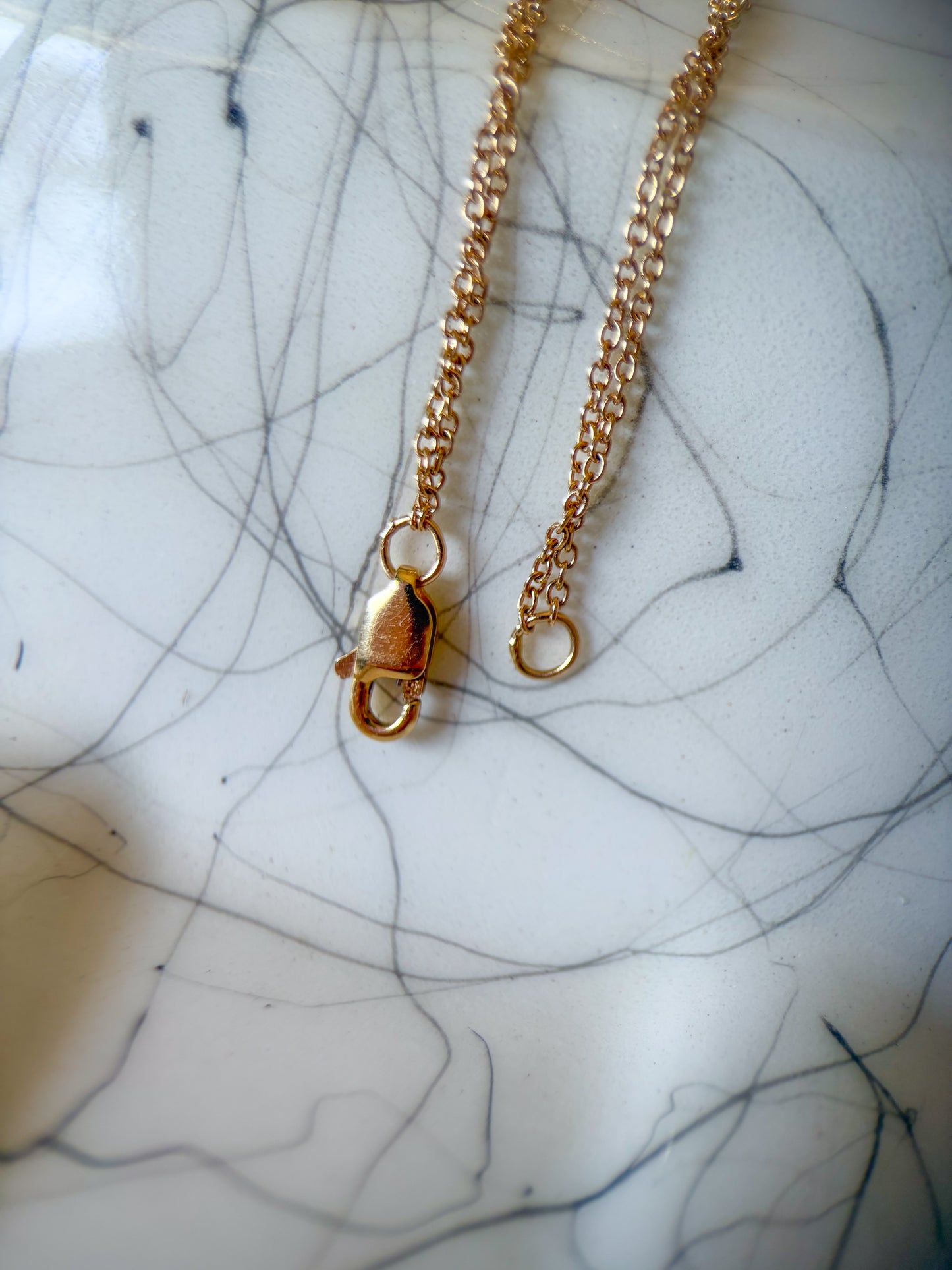 Vintage Natural Diamond Three Stone Drop Pendant with 14k Yellow Gold Attached 17 Inch Chain