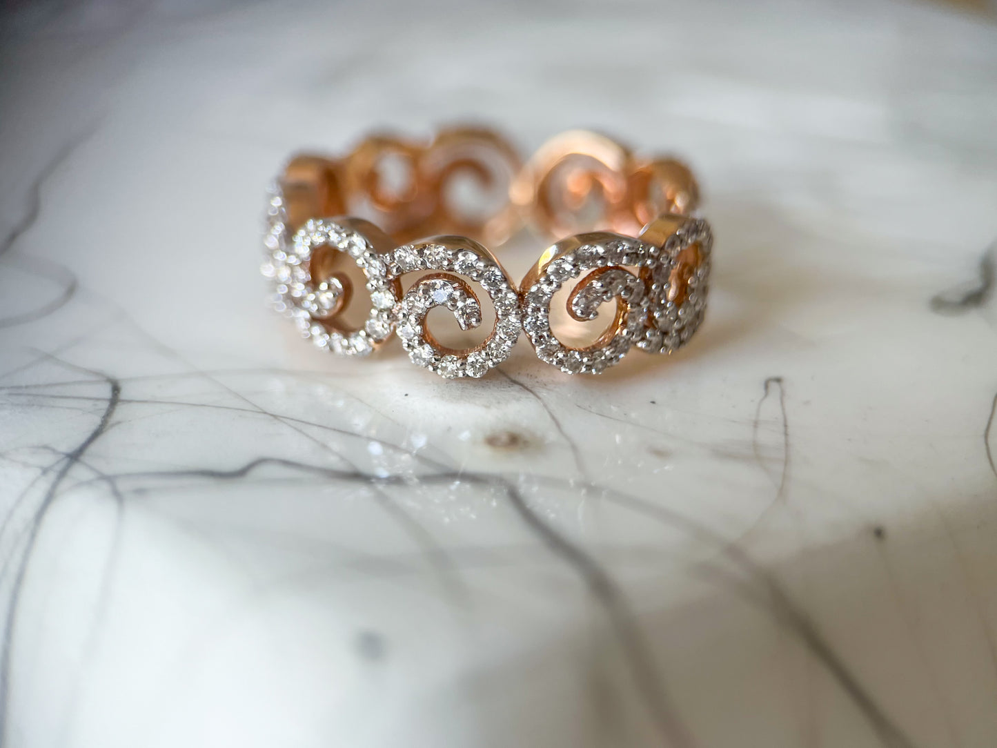 18k Rose Gold Decorative Band Ring