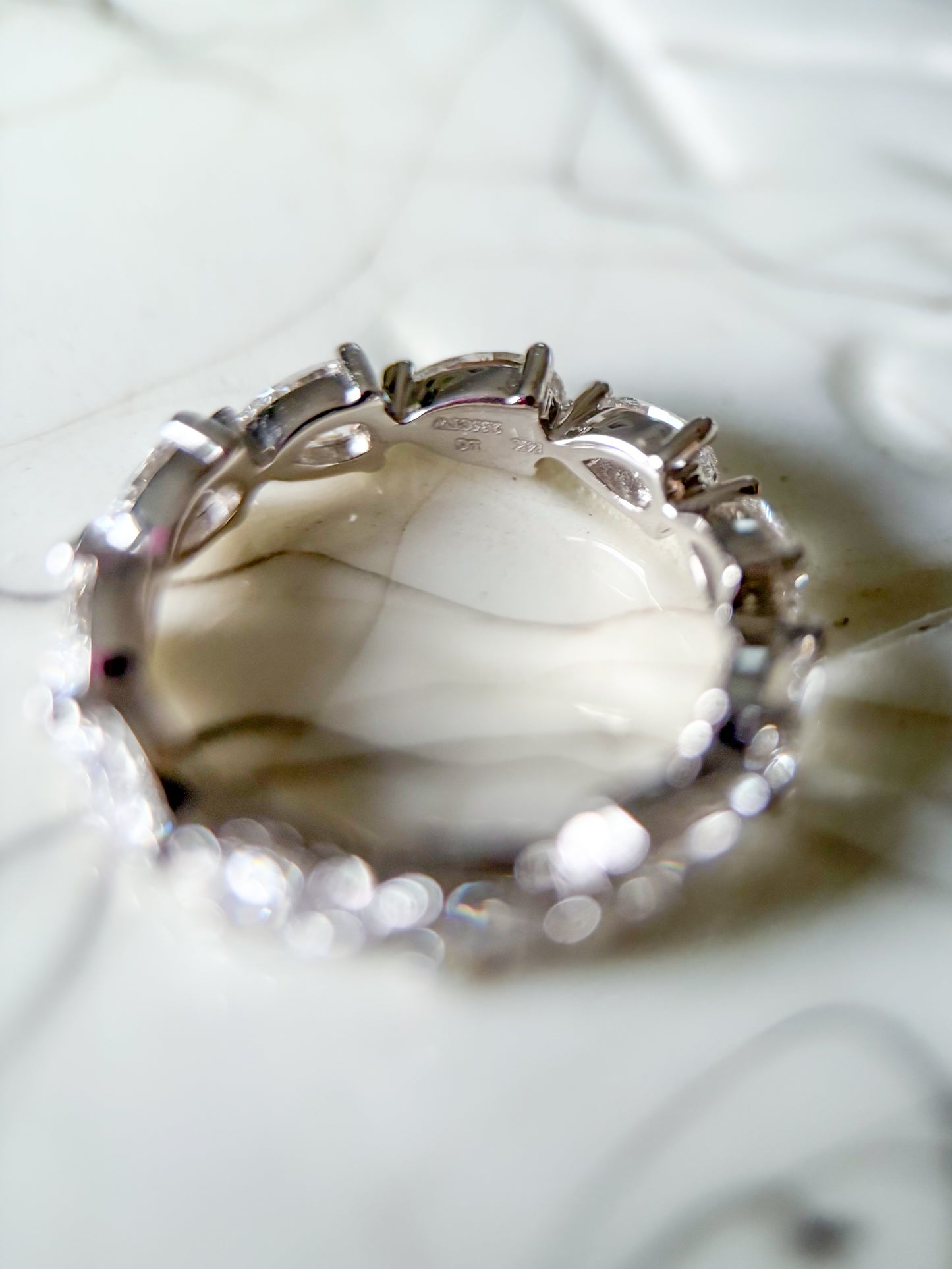 Lab Grown Diamond 14k White Gold Pear Shape 2 Carat Eternity Band