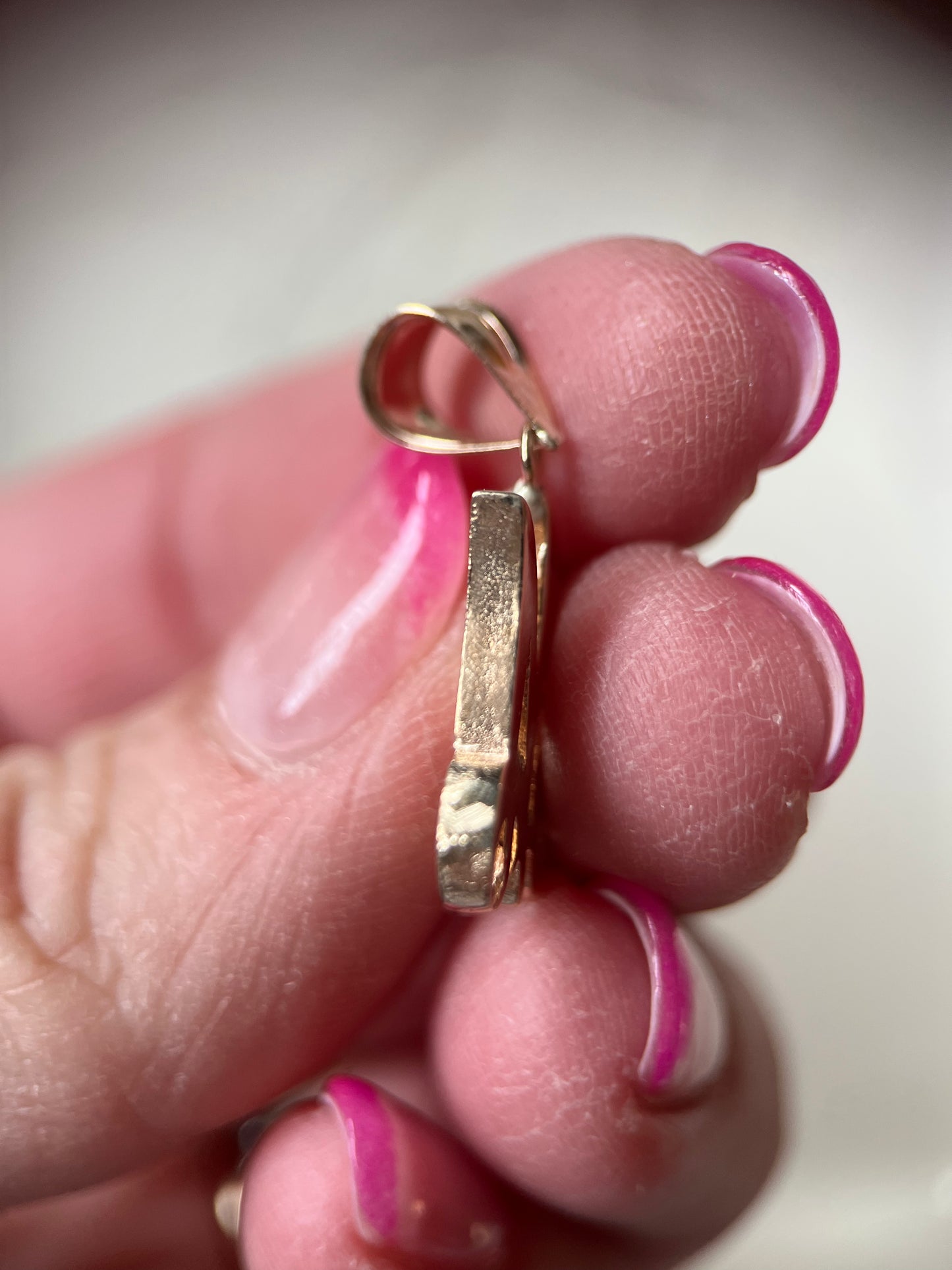 Vintage "M" 14k Yellow Gold Large Etched Letter Initial Charm