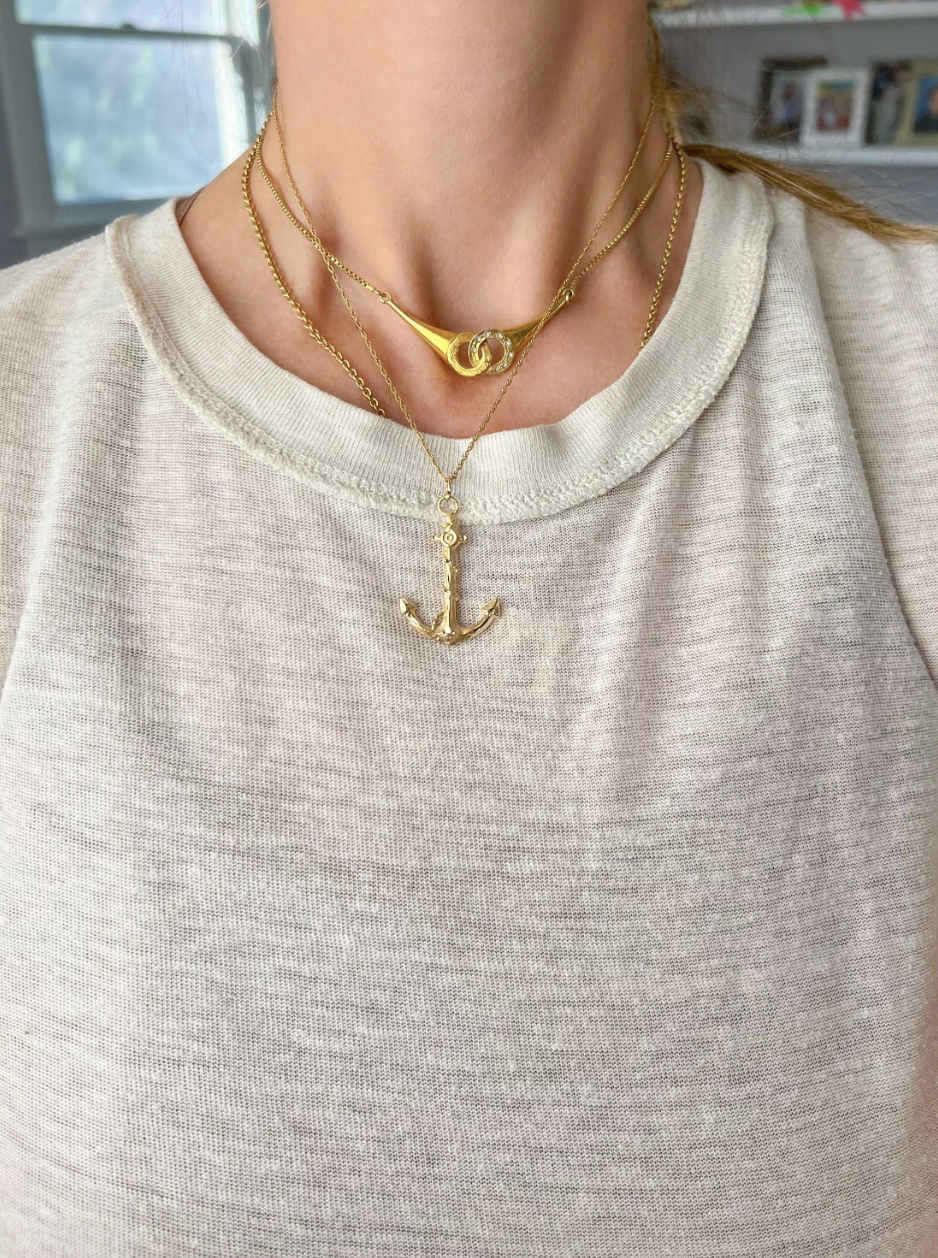 Vintage Anchor 14k Yellow Gold Charm