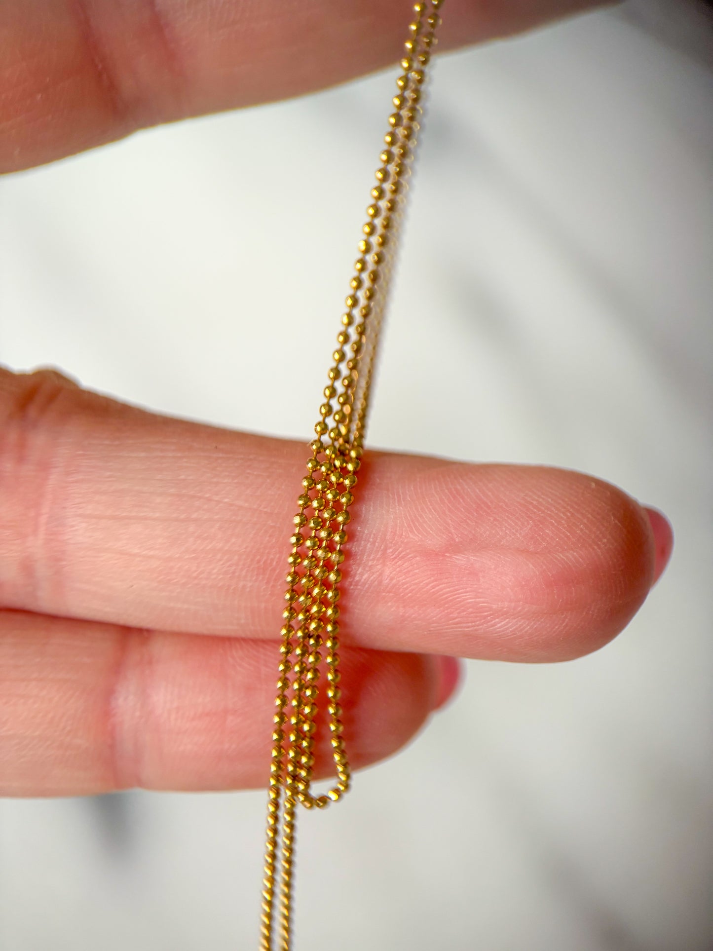 Vintage Ball Chain 14k Yellow Gold 16 Inch Necklace