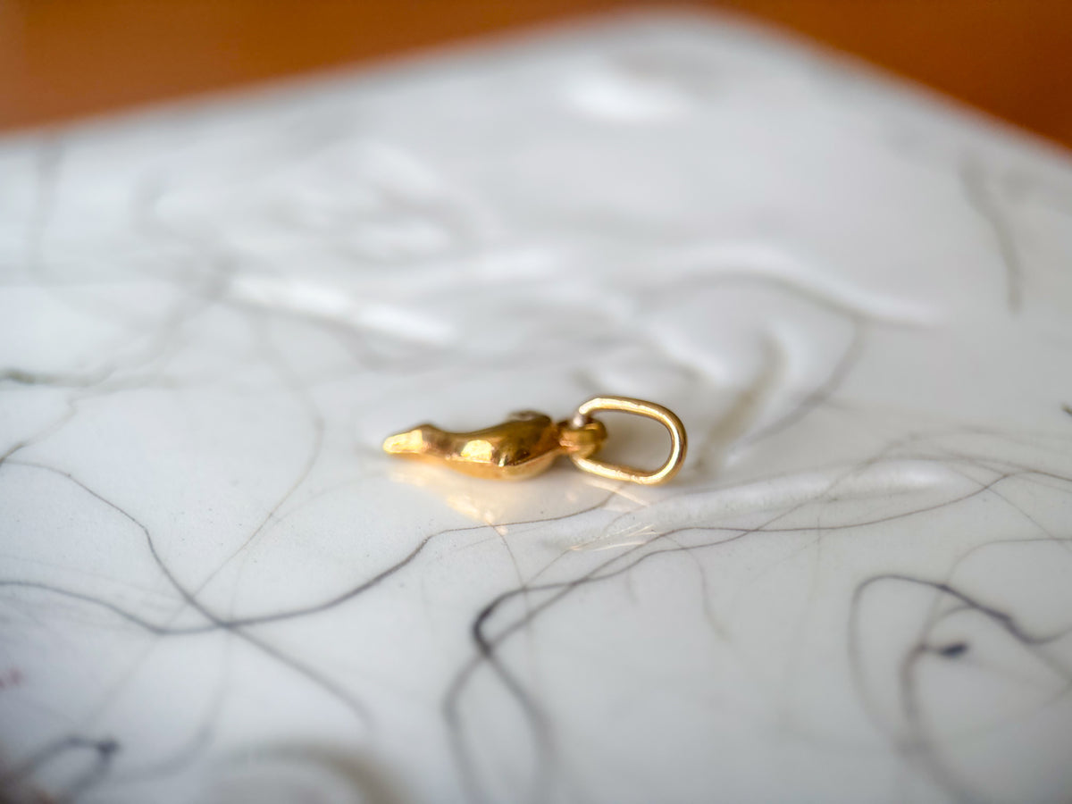 Vintage Mini Dolphin 14k Yellow Gold Charm