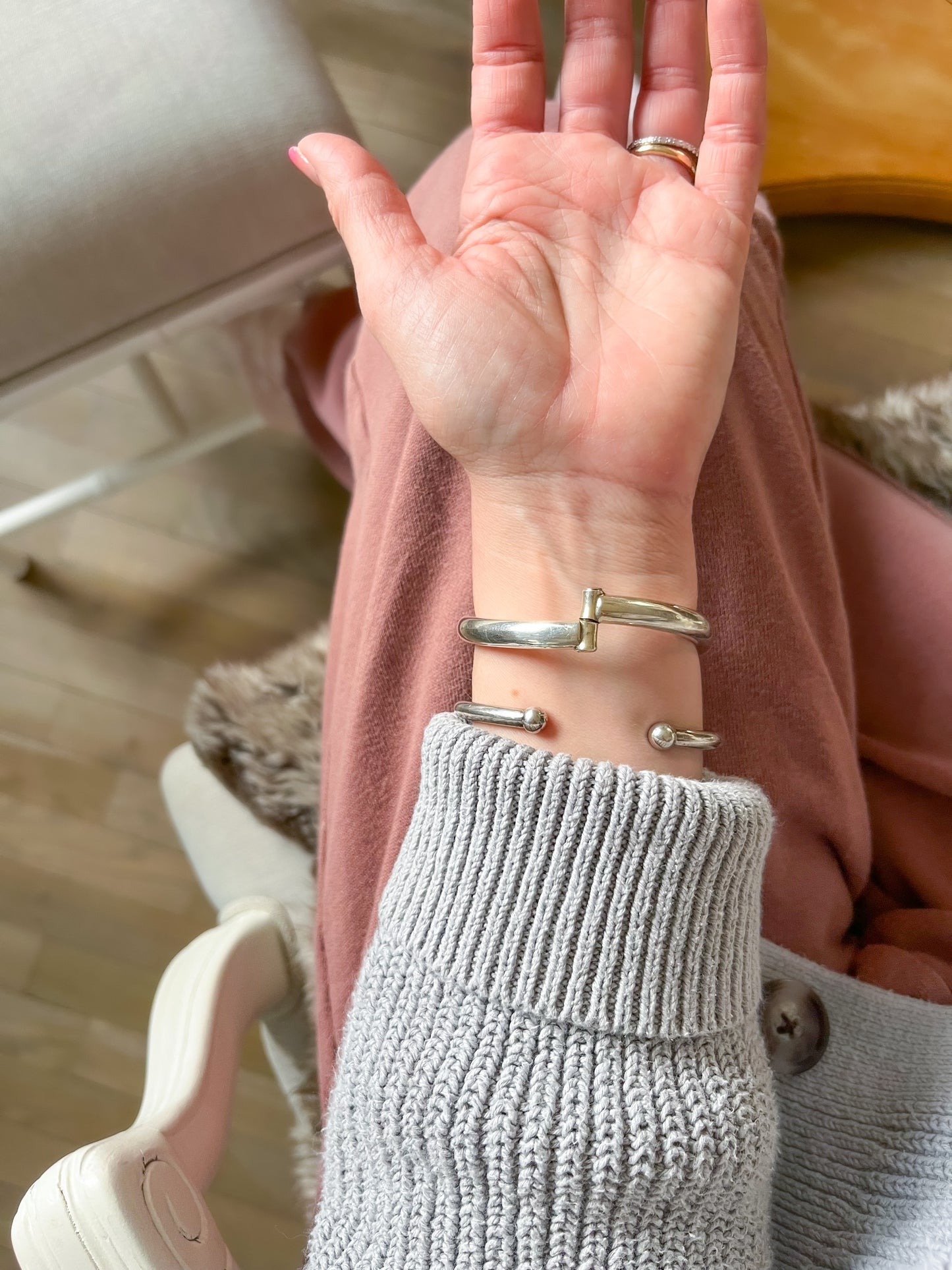 Vintage Sterling Silver Cuff Bracelet, circa 1970s