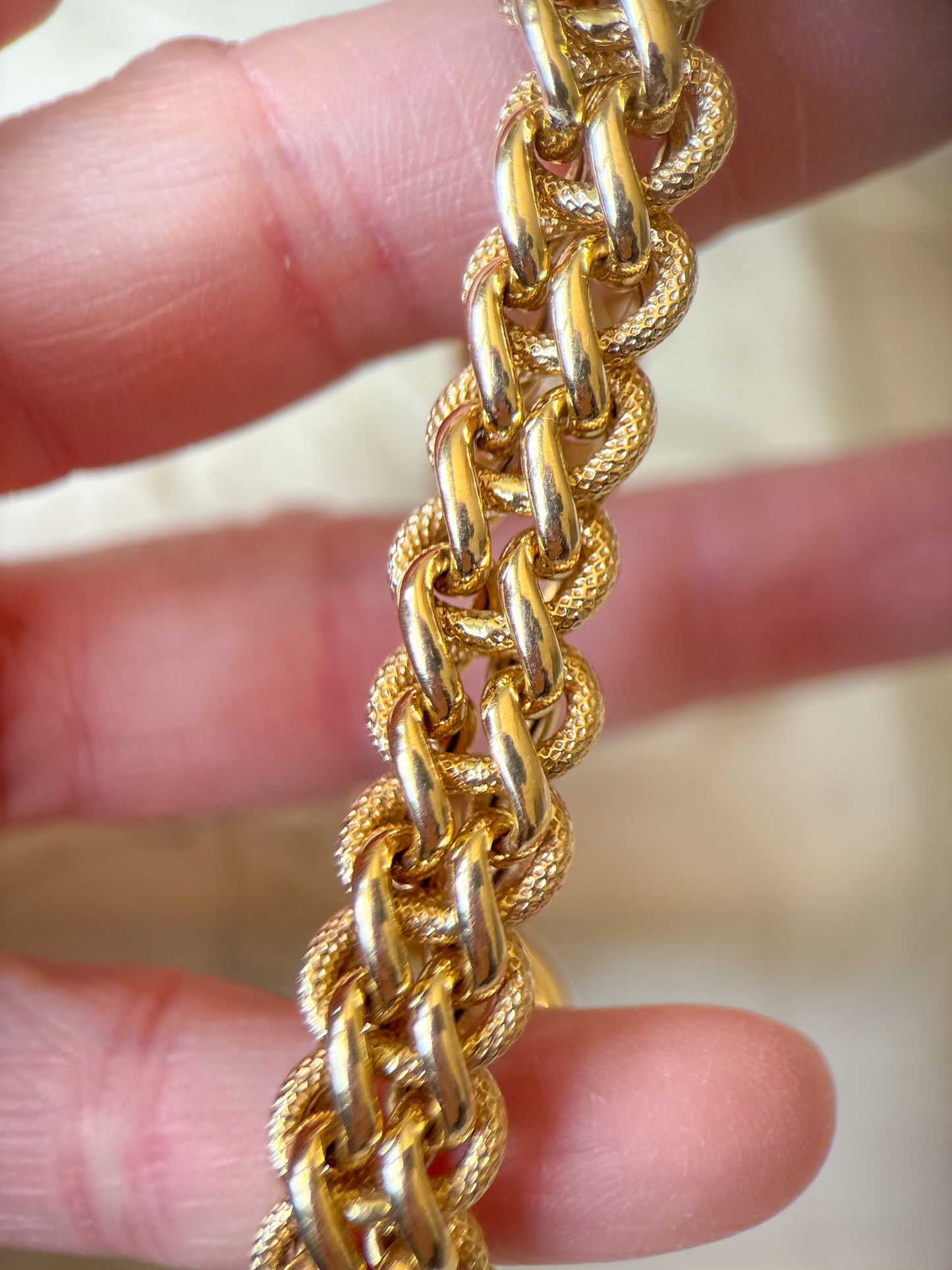 Vintage Super Chunky Braided 14k Yellow Gold 7 Inch Bracelet