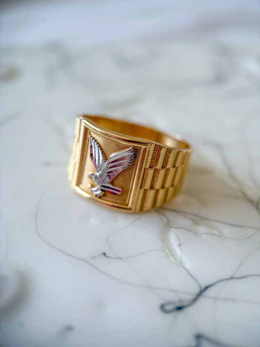 Vintage Eagle 14k Yellow Gold Men's Ring
