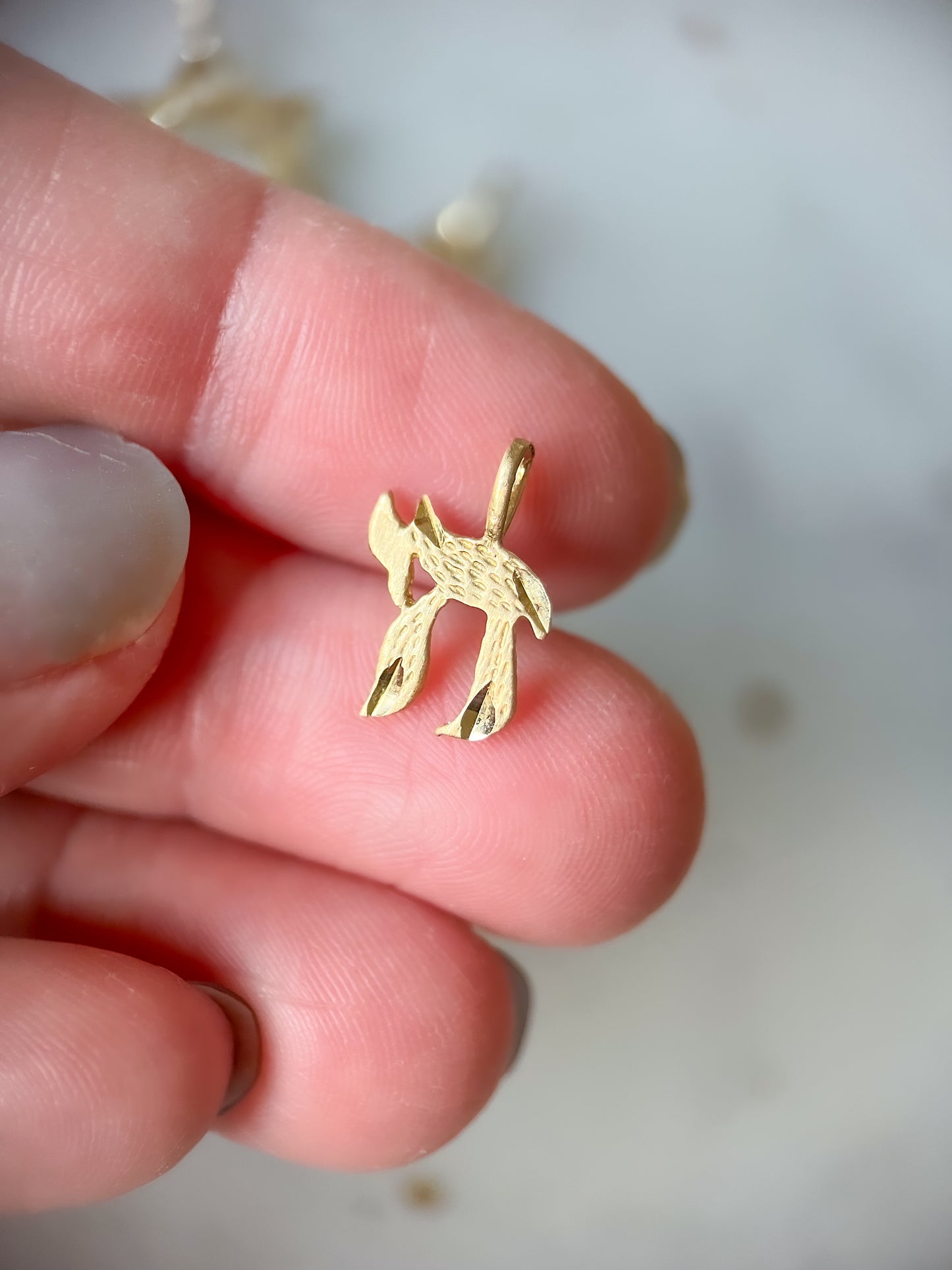 Vintage Small Filigree Hamsa 14k Yellow Gold Charm