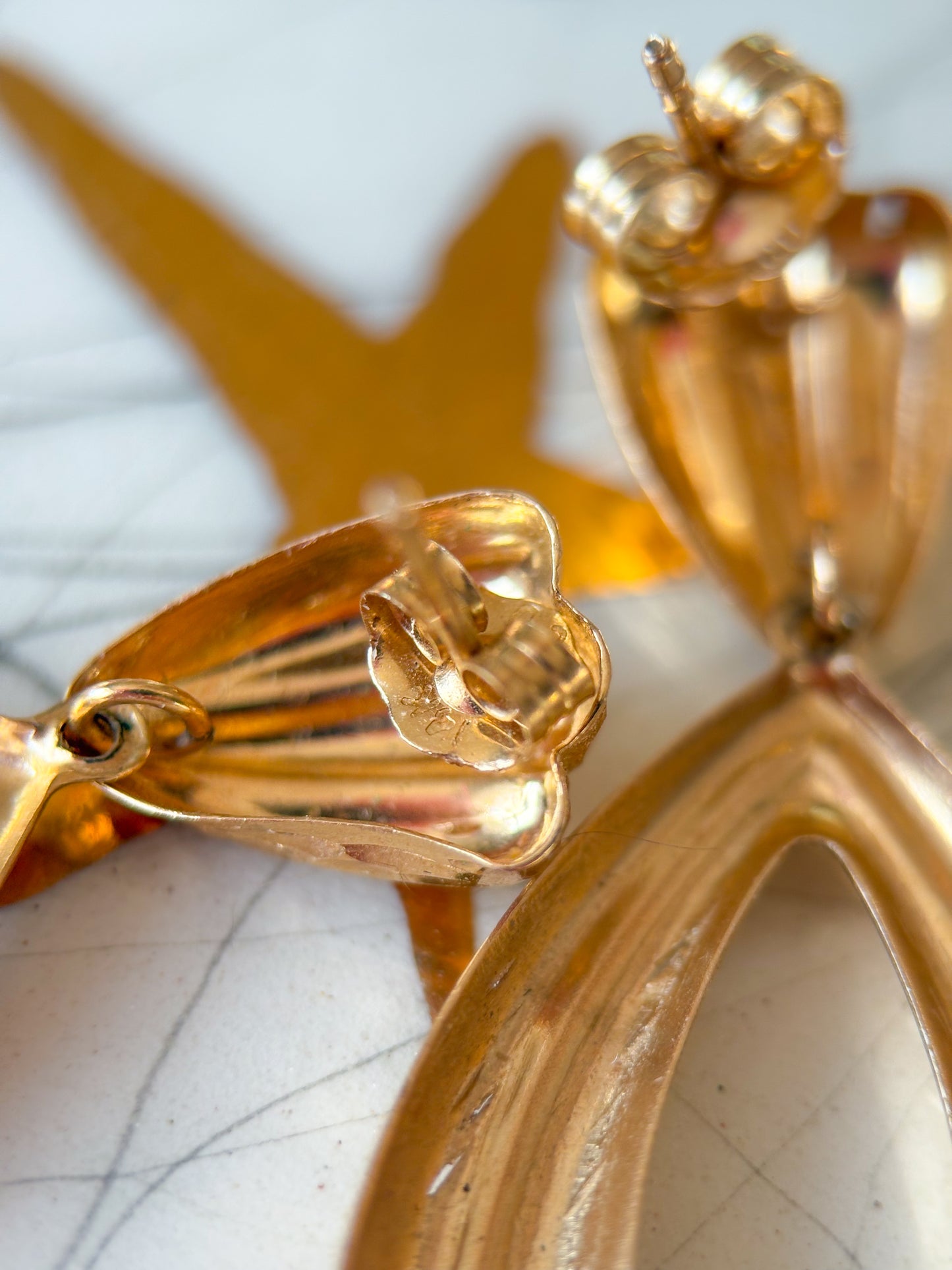 Vintage 14k Yellow Gold Dangle Drop Earrings