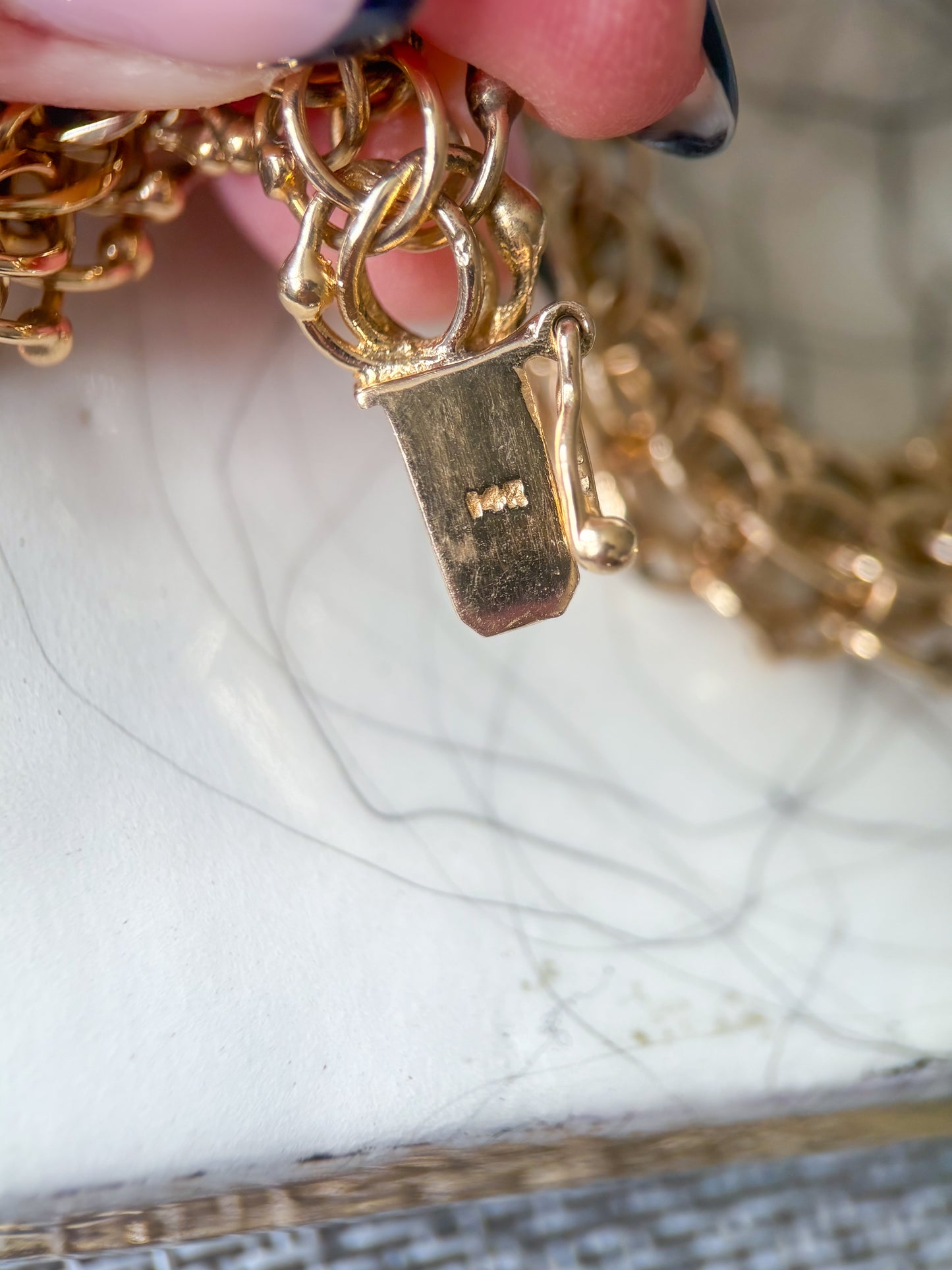 Vintage Chunky Round Multi Link 14k Yellow Gold 7.25 Inch Bracelet