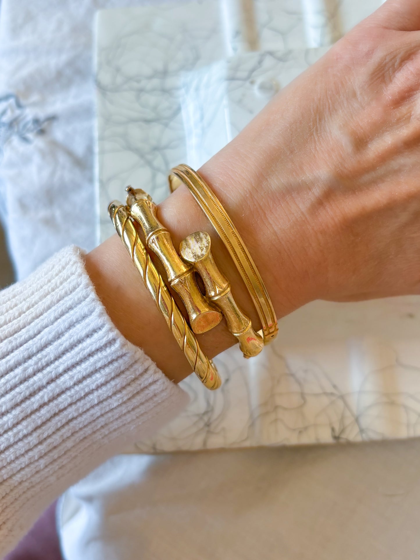 Vintage Solid and Heavy 14k Yellow Gold Bangle