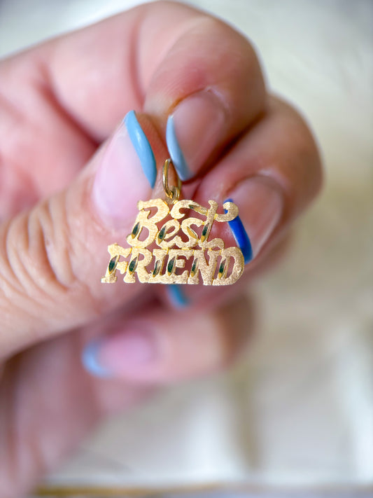 Vintage "Best Friend" 14k Yellow Gold Charm