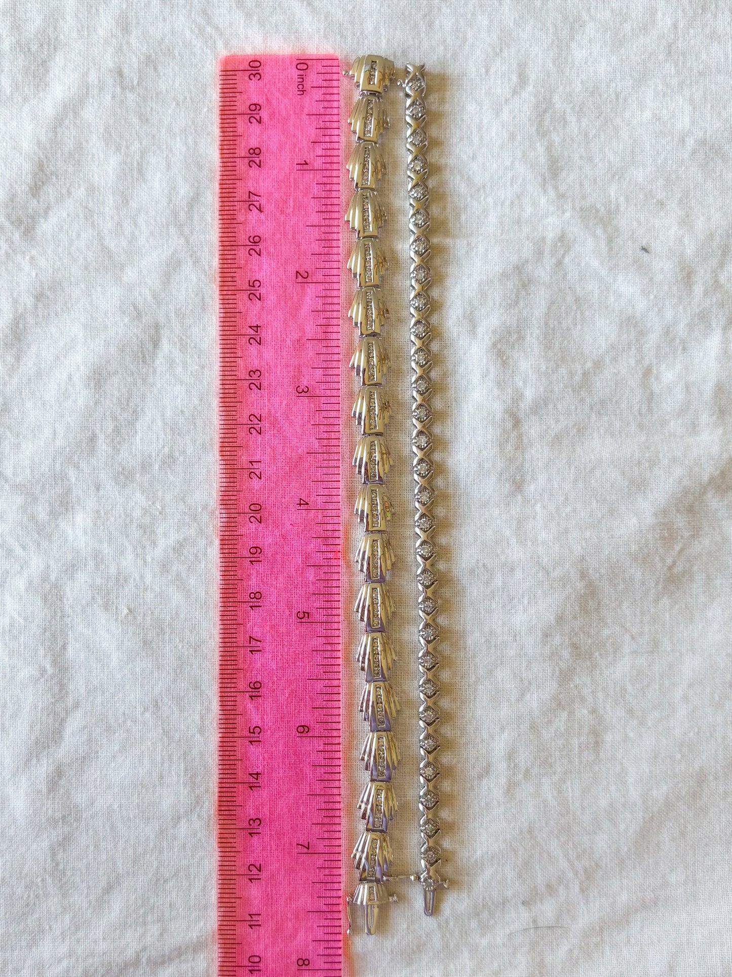 Various Vintage Natural Diamond White Gold Bracelets