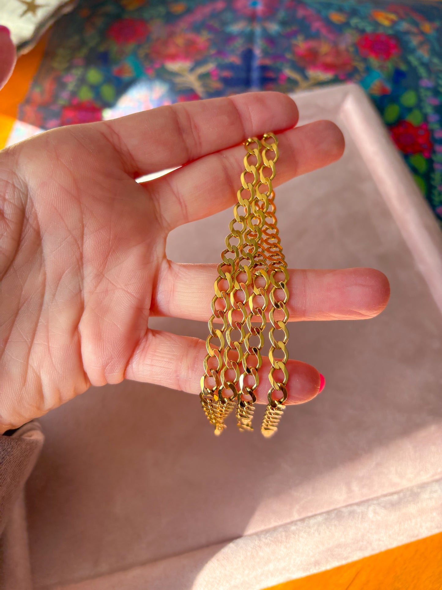 Vintage Curb Chain 18k Yellow Gold 20.5 Inch Necklace