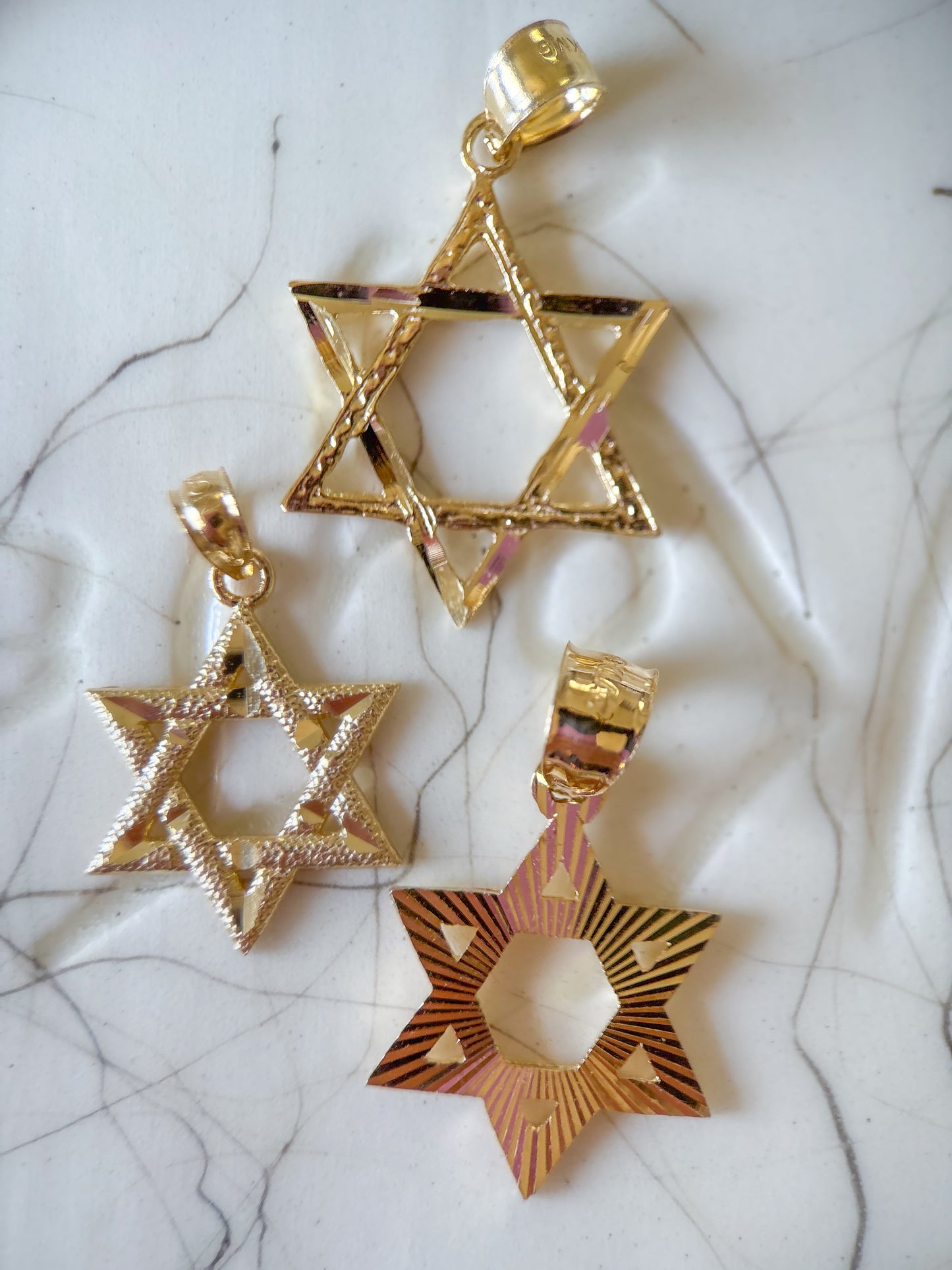 Various 10k Yellow Gold Star of David Charms