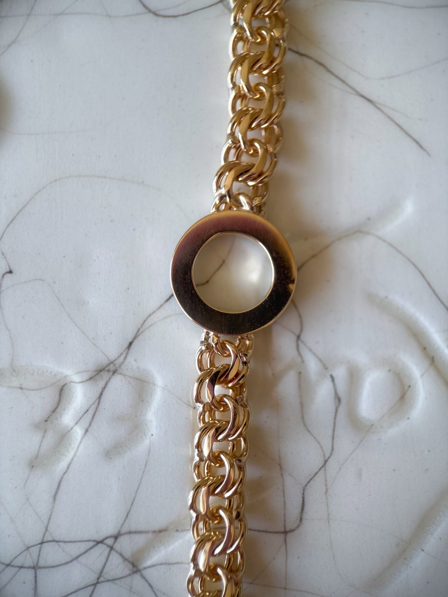 Vintage Natural Diamond 14k Yellow Gold 7 Inch Bracelet