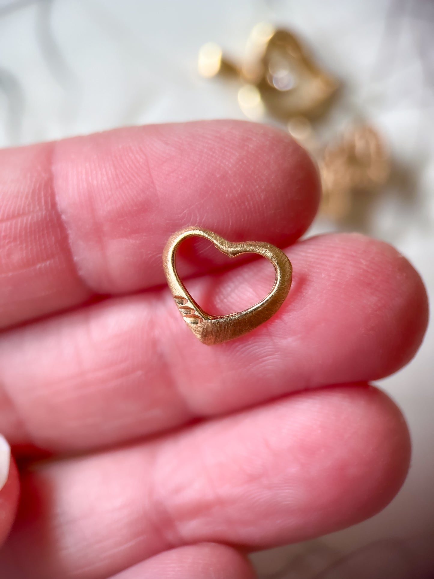 Vintage Open Heart 14k Yellow Gold Charm