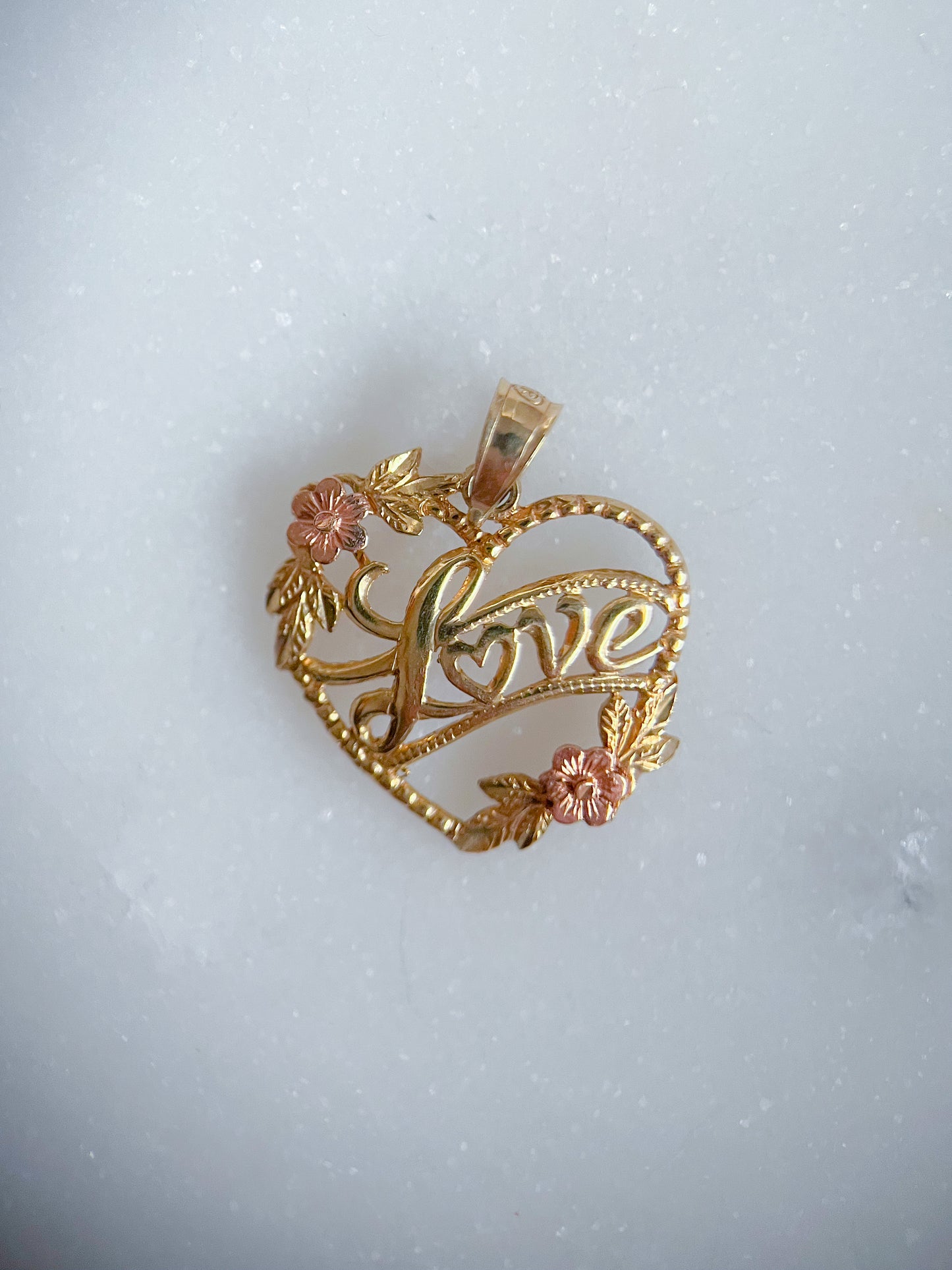 Vintage “Love” Heart 10k Yellow Gold Charm
