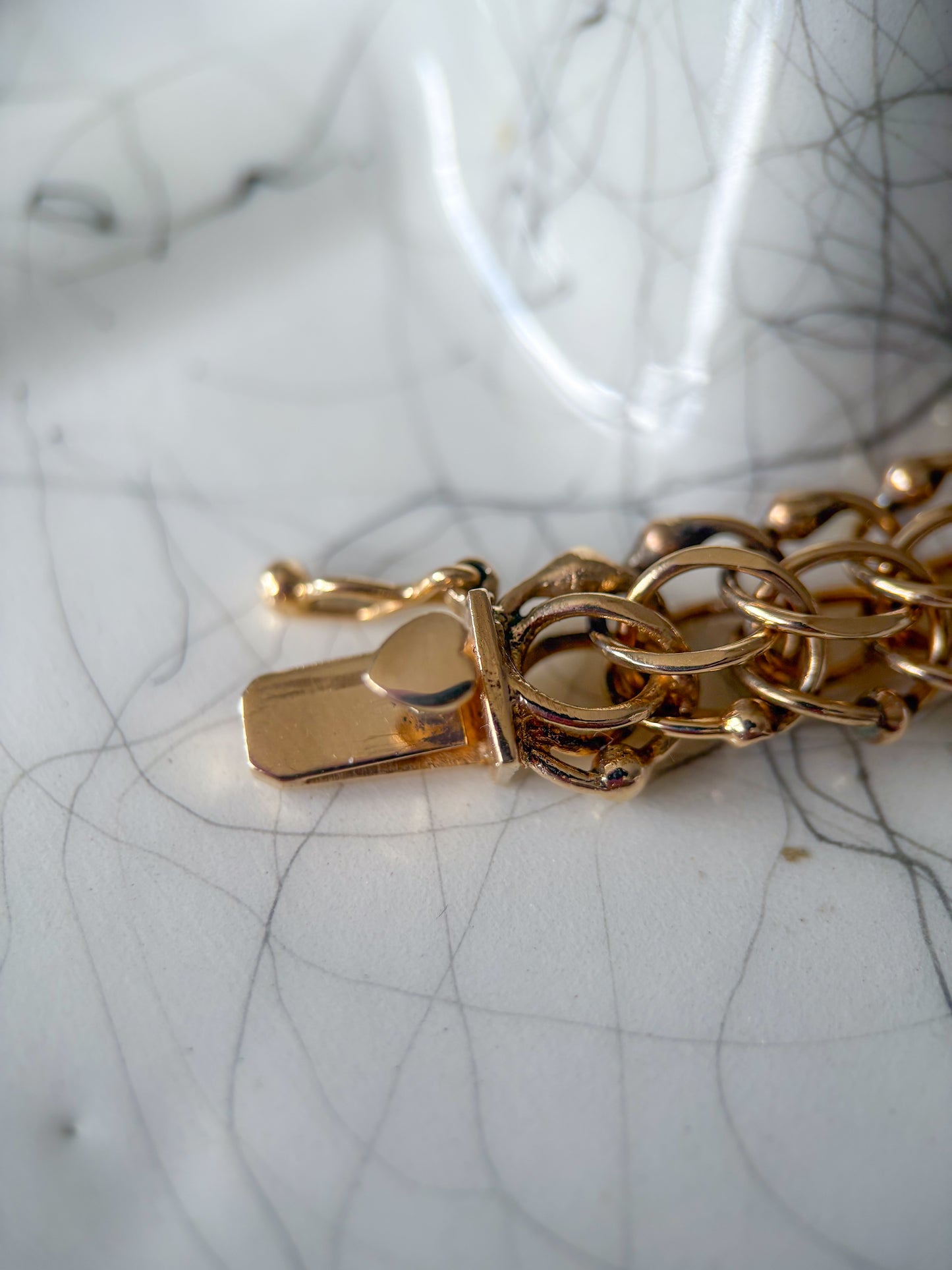 Vintage Chunky Round Multi Link 14k Yellow Gold 7.25 Inch Bracelet