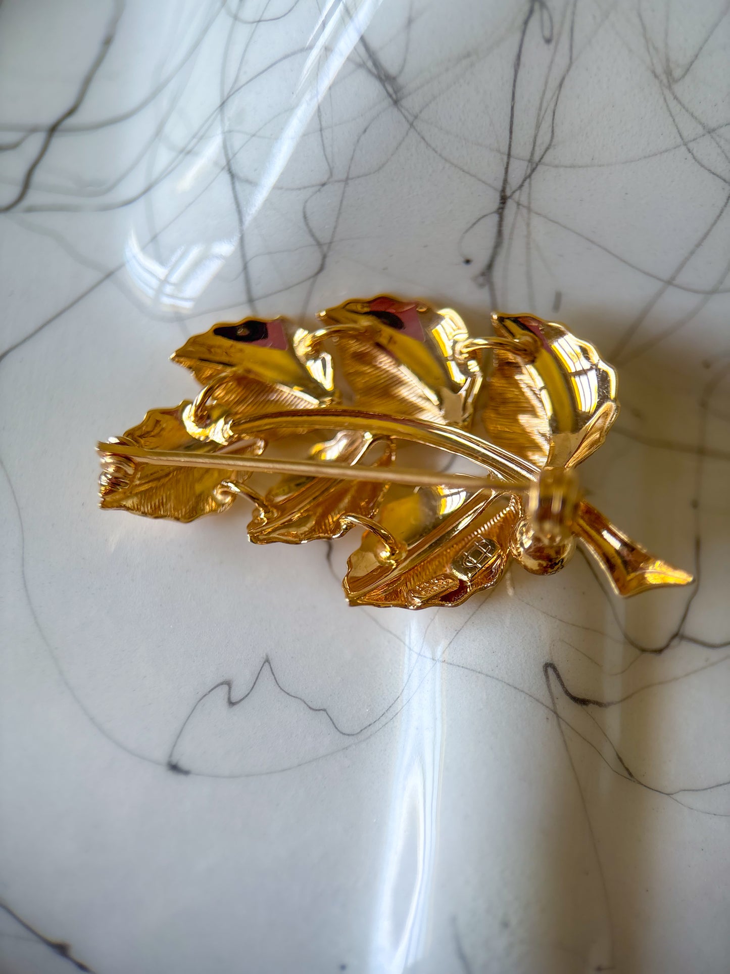 Vintage 14k Yellow Gold Leaf Brooch