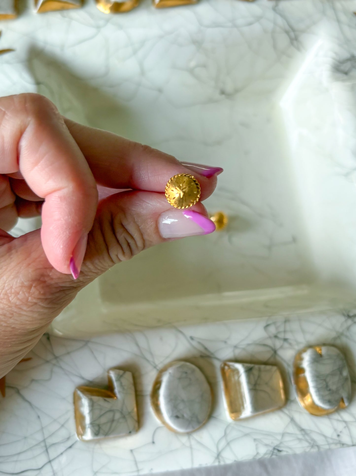 Vintage Dome 14k Yellow Gold Stud Earrings