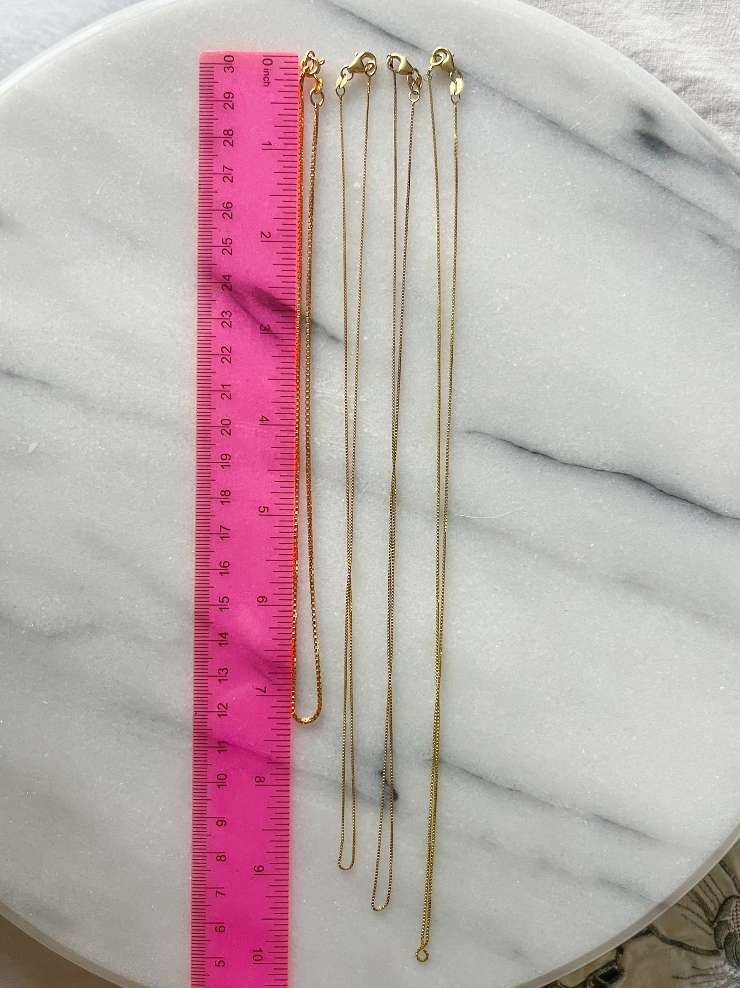 Only 3 left!* Vintage Box Chains 14k Yellow Gold 15, 19, 20 Inch Necklaces