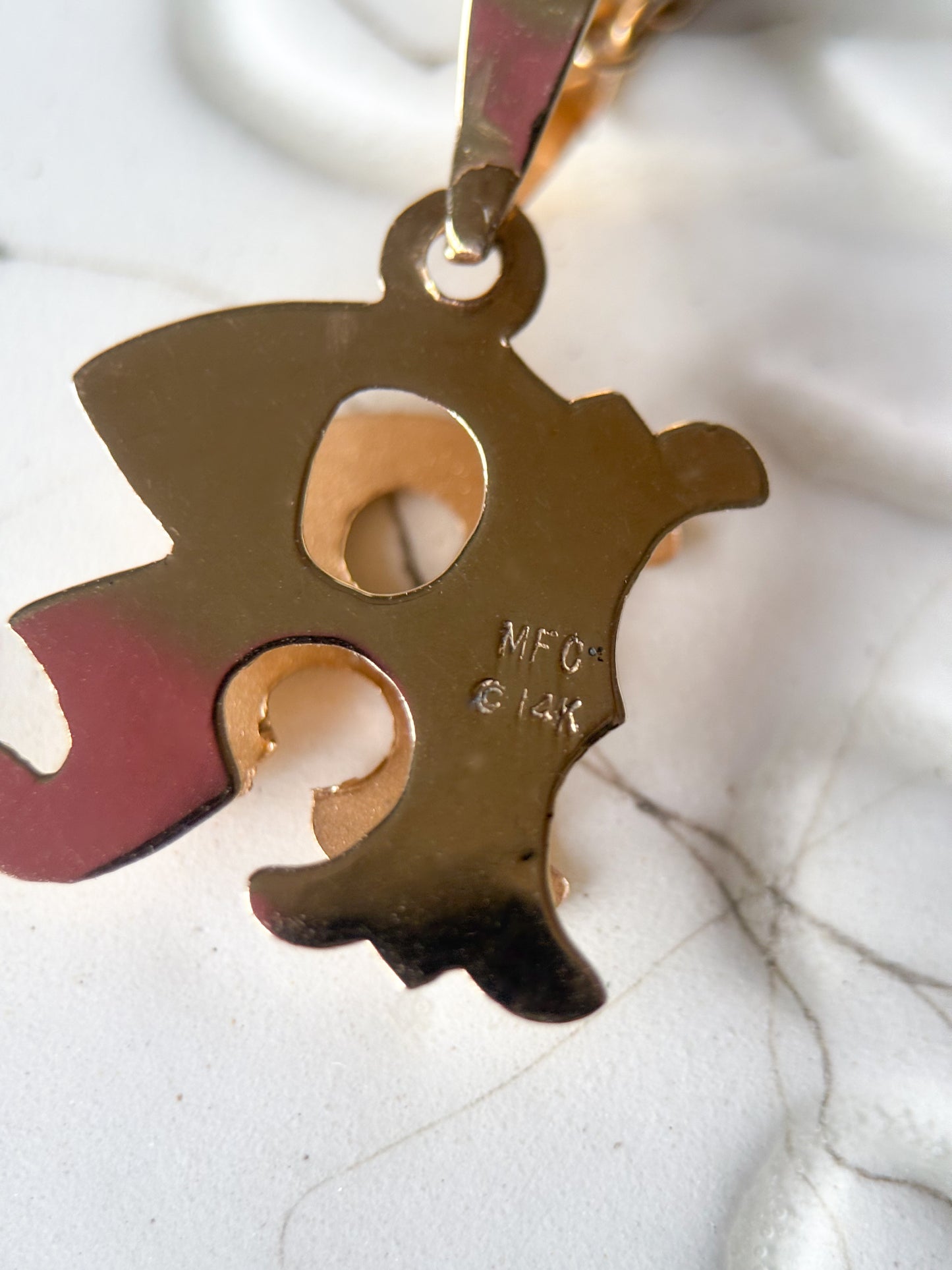 Vintage 3D Letter "R" 14k Yellow Gold Charm