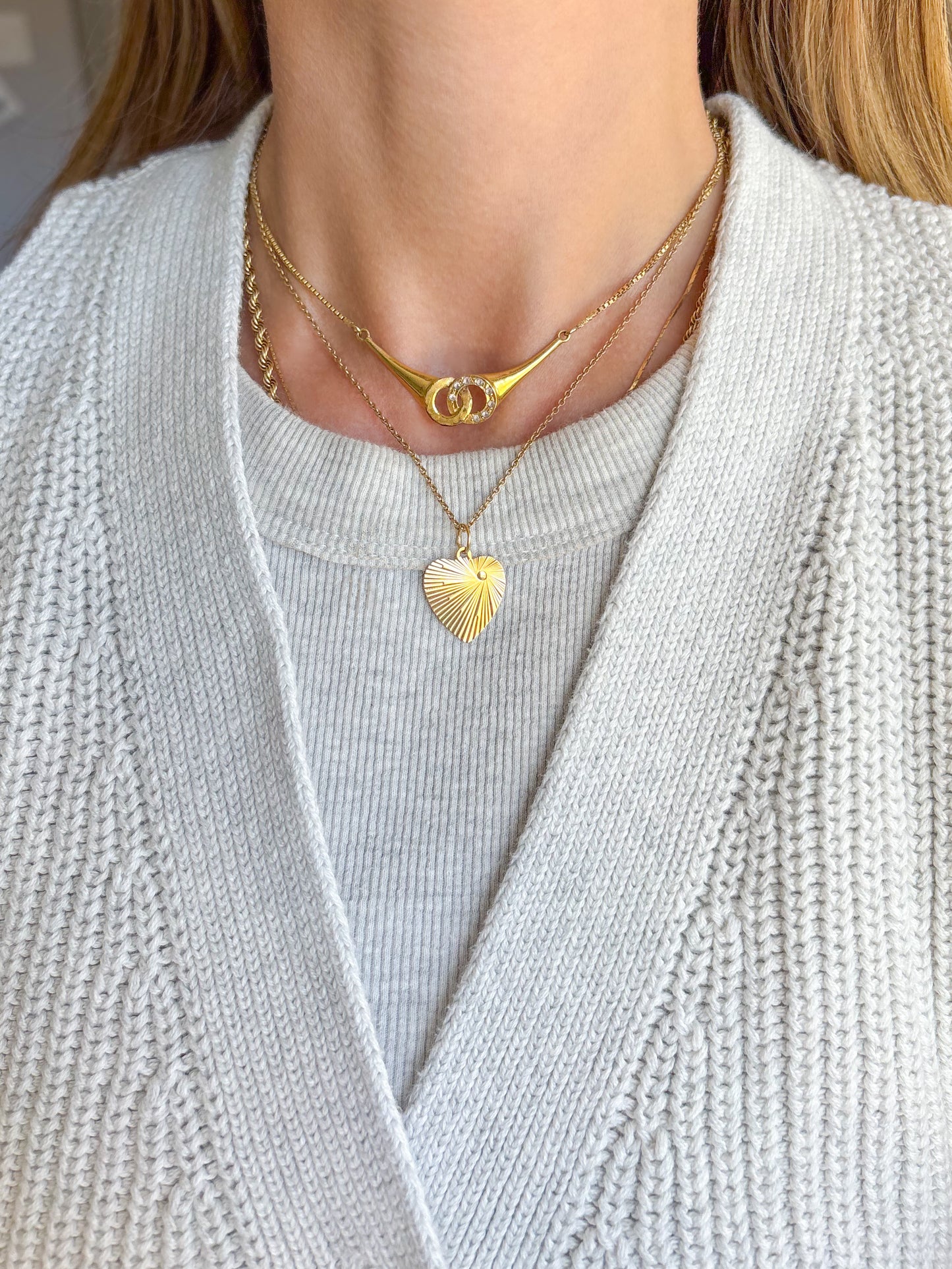 Vintage Engine Turned Heart 14k Yellow Gold Charm, Engraved: "Thou Shall Not Steal"